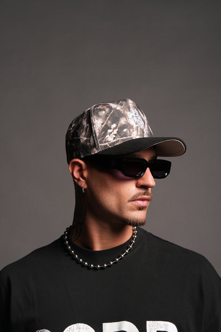 Wolf Head Forever A Frame Snapback In Shadow Blossom/Black