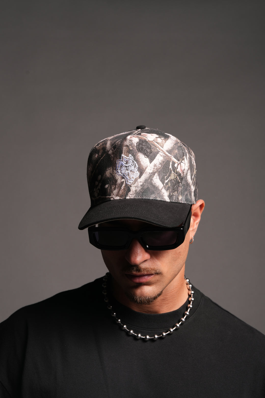Wolf Head Forever A Frame Snapback In Shadow Blossom/Black