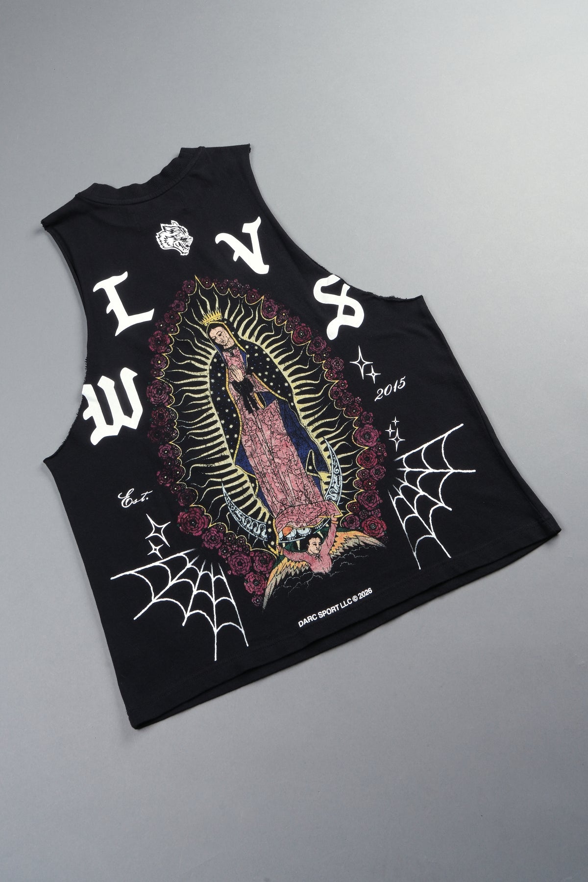 Dama De Las Rosas Tommy Muscle Tee In Black