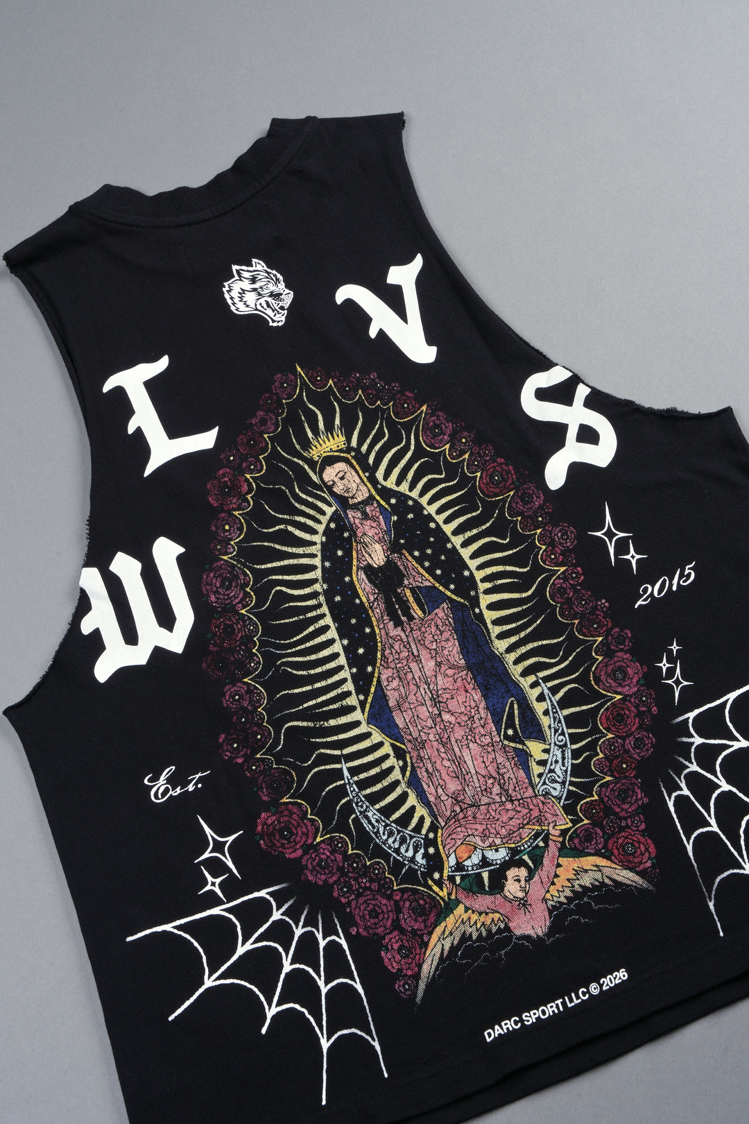 Dama De Las Rosas Tommy Muscle Tee In Black