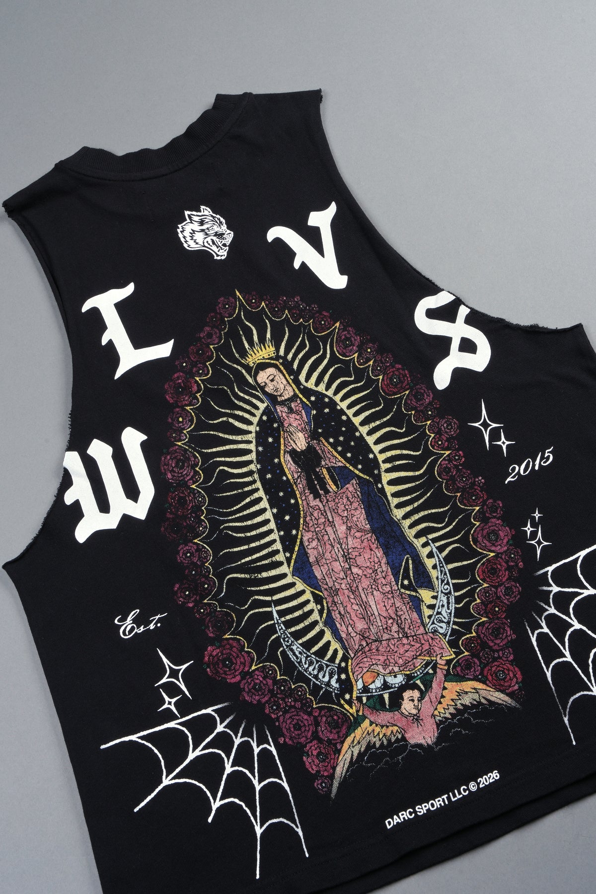 Dama De Las Rosas Tommy Muscle Tee In Black
