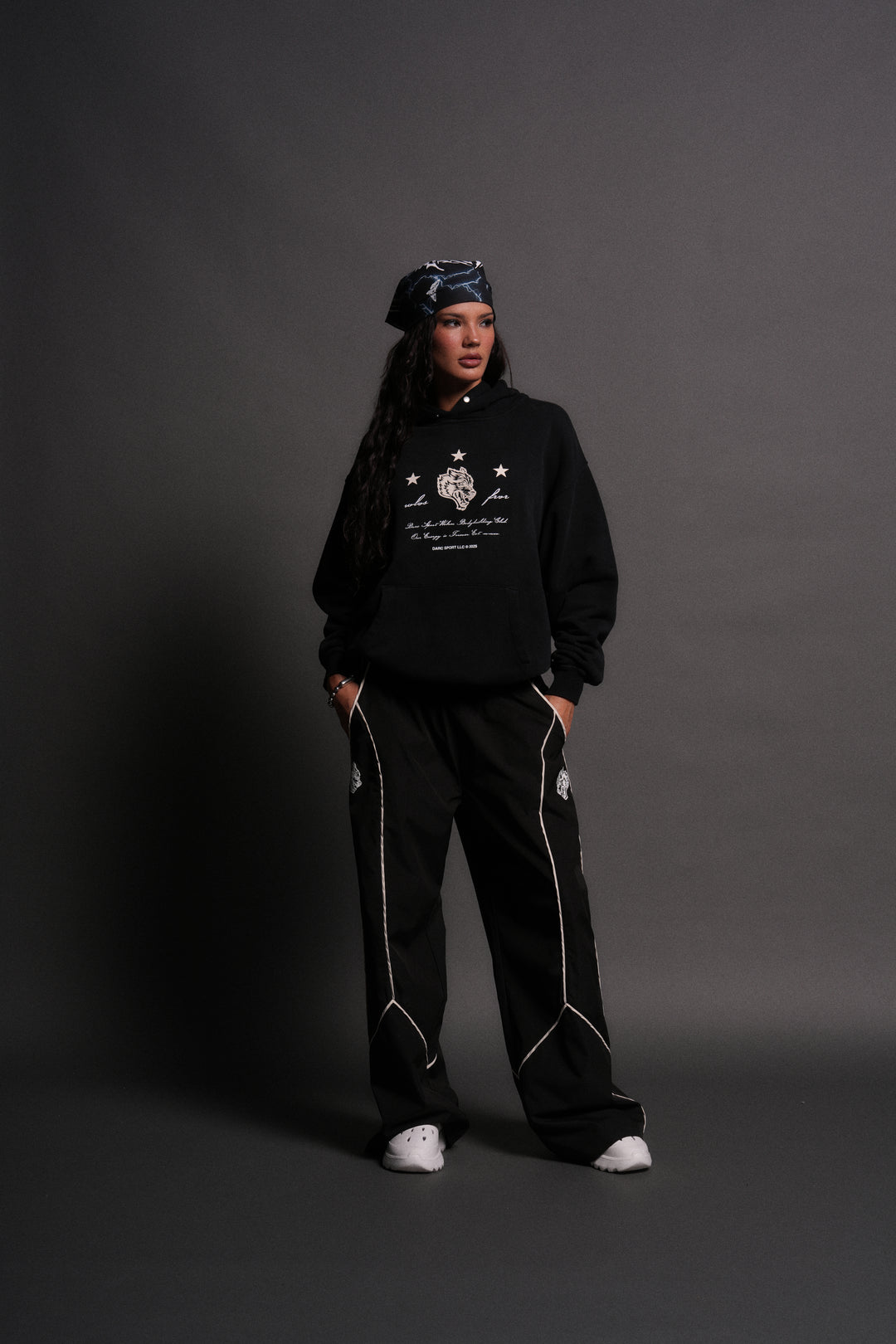 She's a Star Unisex "Pierce" Hoodie in Black Drift Wash
