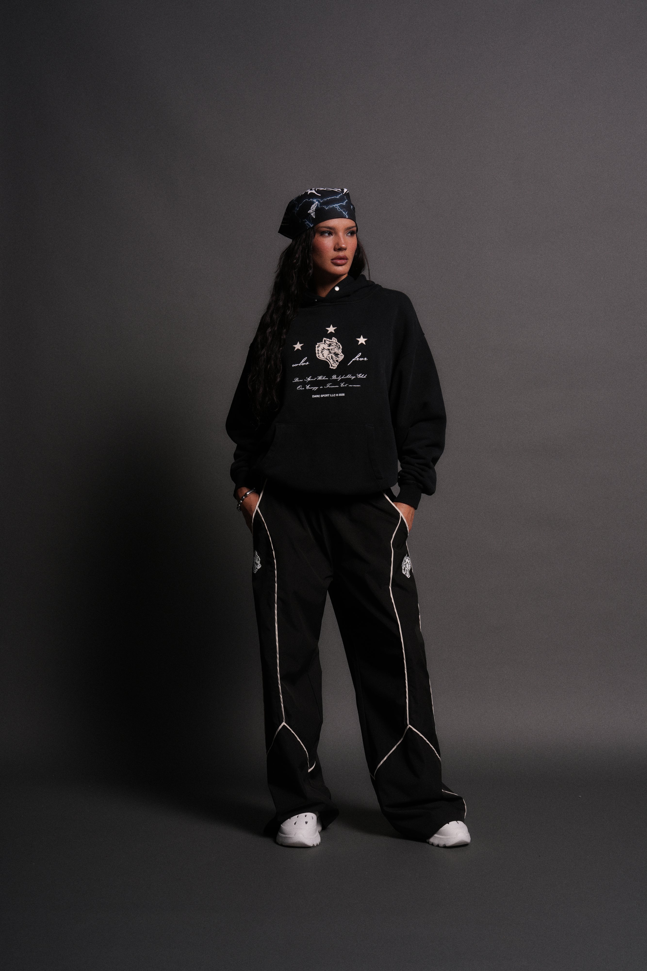 She's a Star Unisex "Pierce" Hoodie in Black Drift Wash