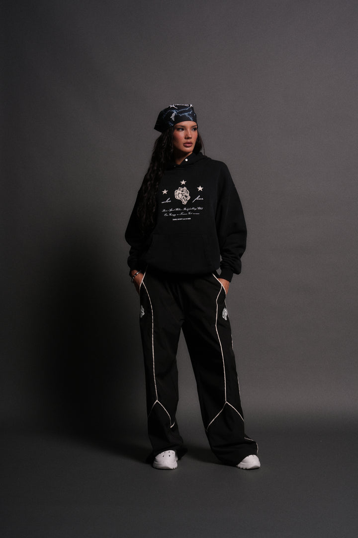 She's a Star Unisex "Pierce" Hoodie in Black Drift Wash