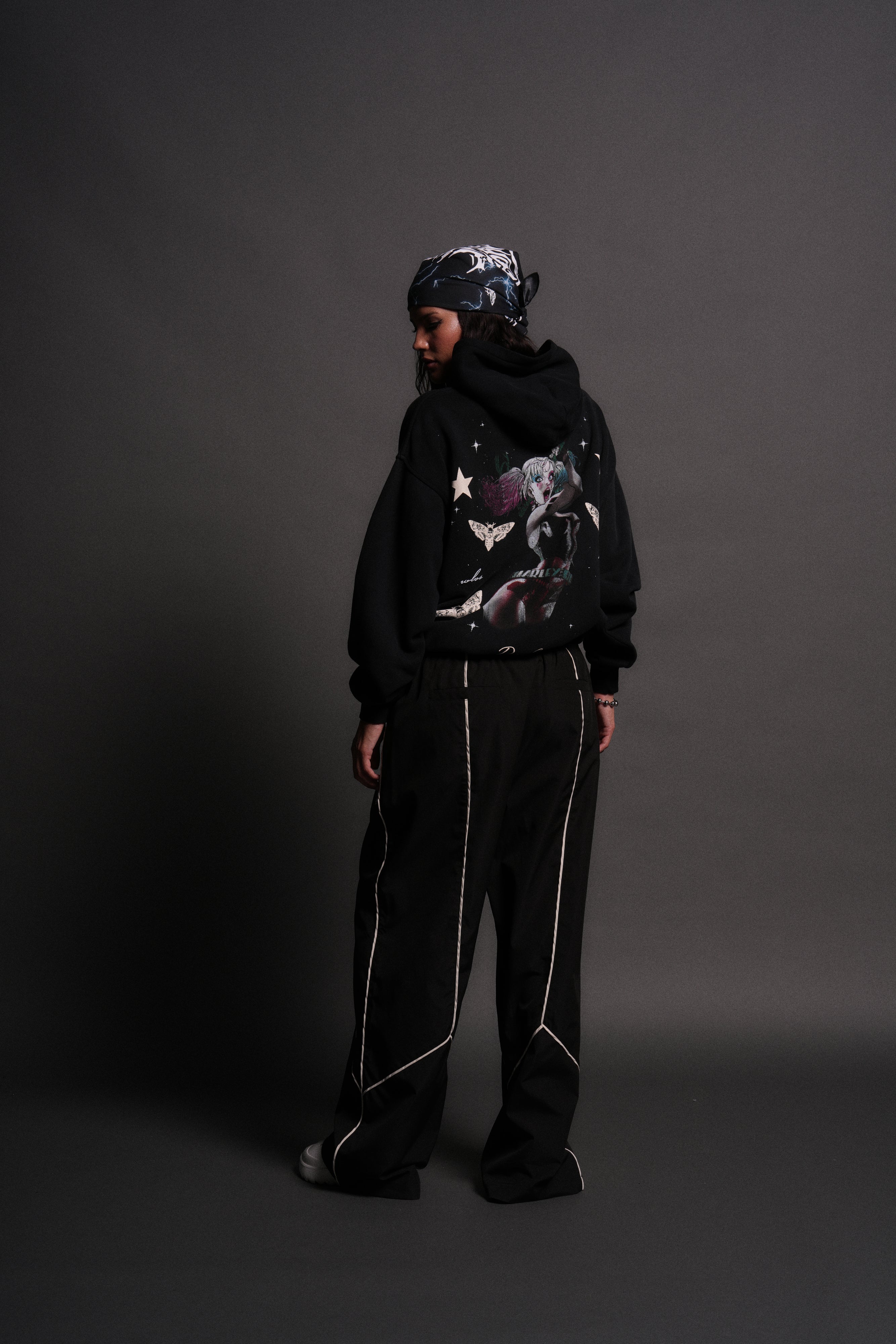 She's a Star Unisex "Pierce" Hoodie in Black Drift Wash