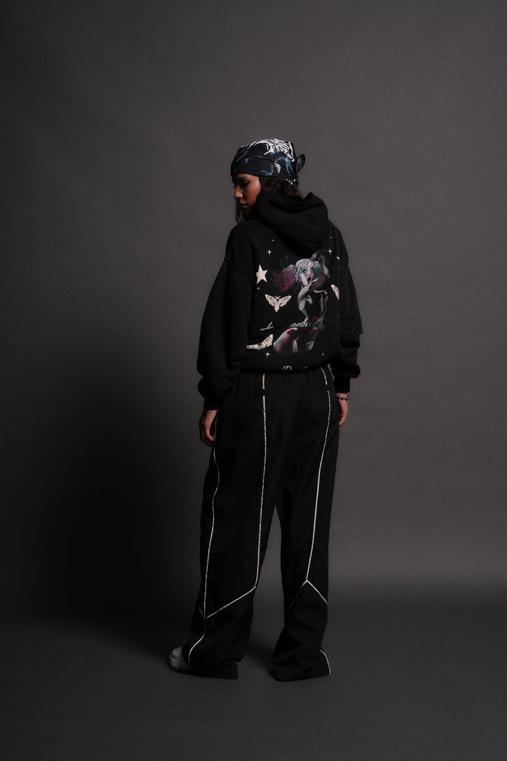 She's a Star Unisex "Pierce" Hoodie in Black Drift Wash