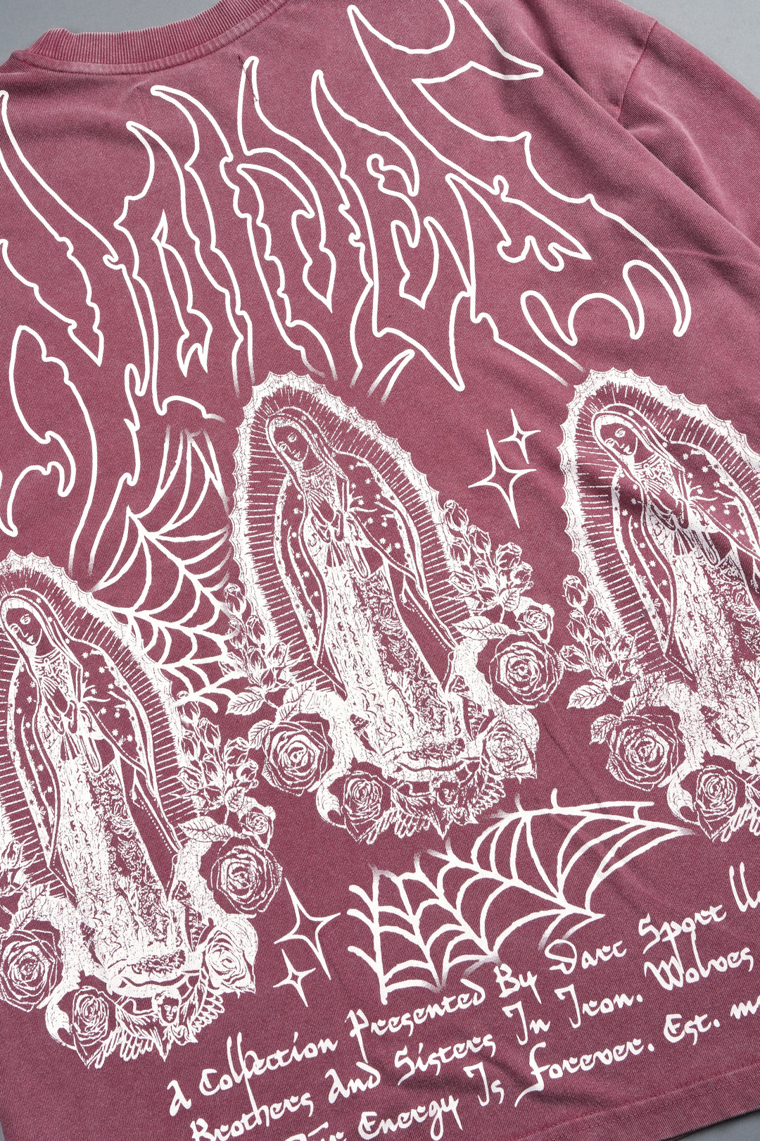 Her Prayer Premium Oversized Tee In Cherry Red