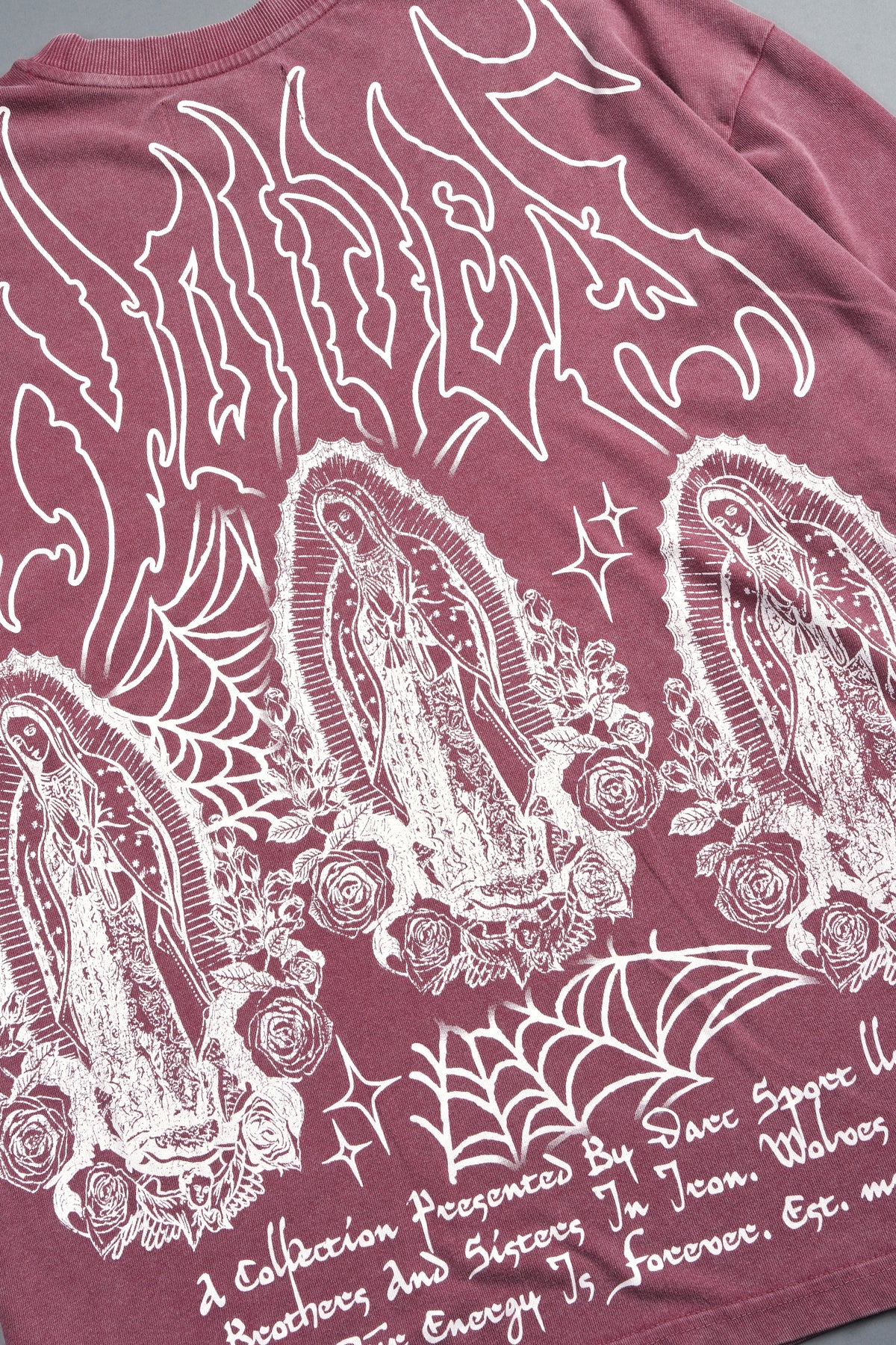 Her Prayer Premium Oversized Tee In Cherry Red