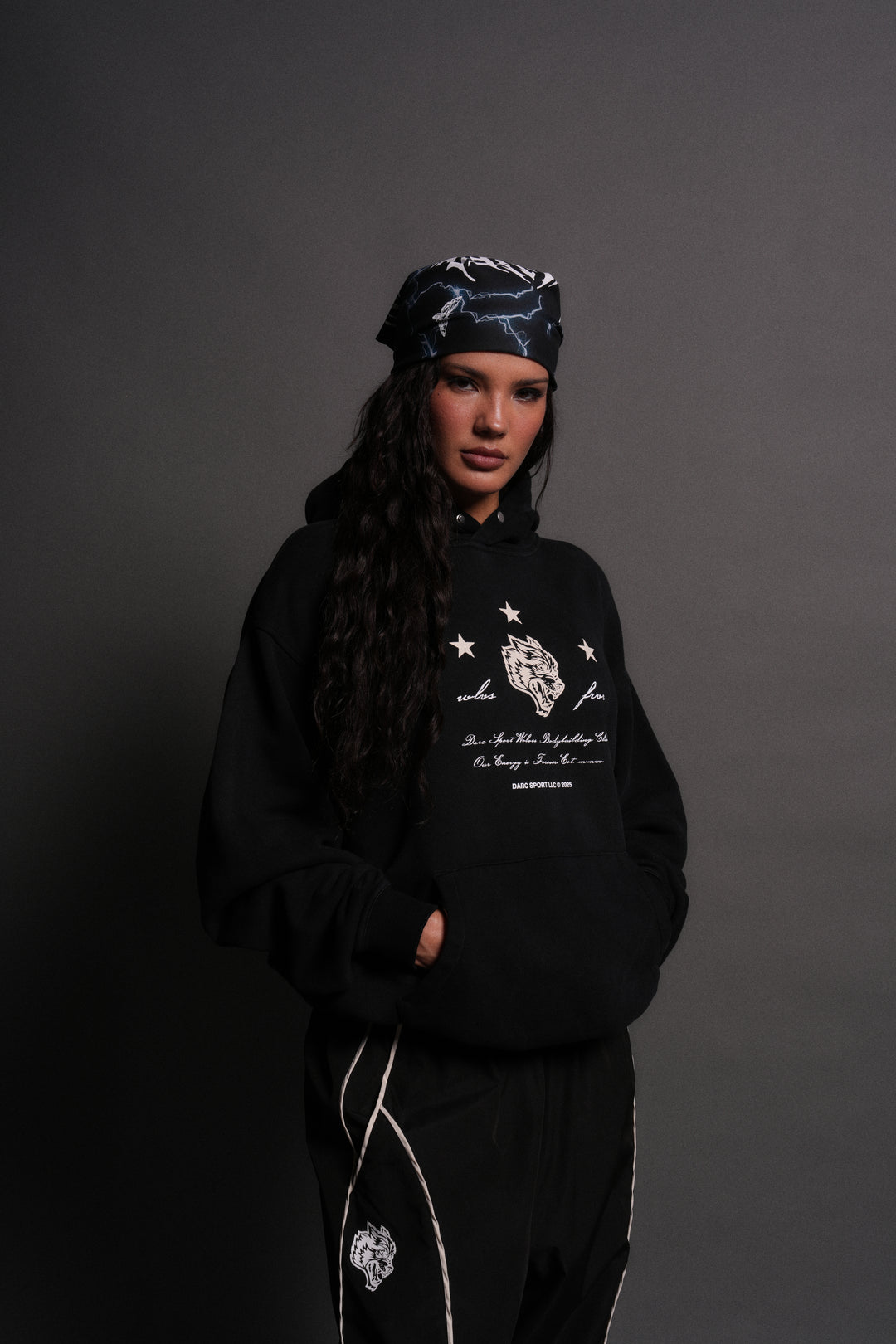 She's a Star Unisex "Pierce" Hoodie in Black Drift Wash
