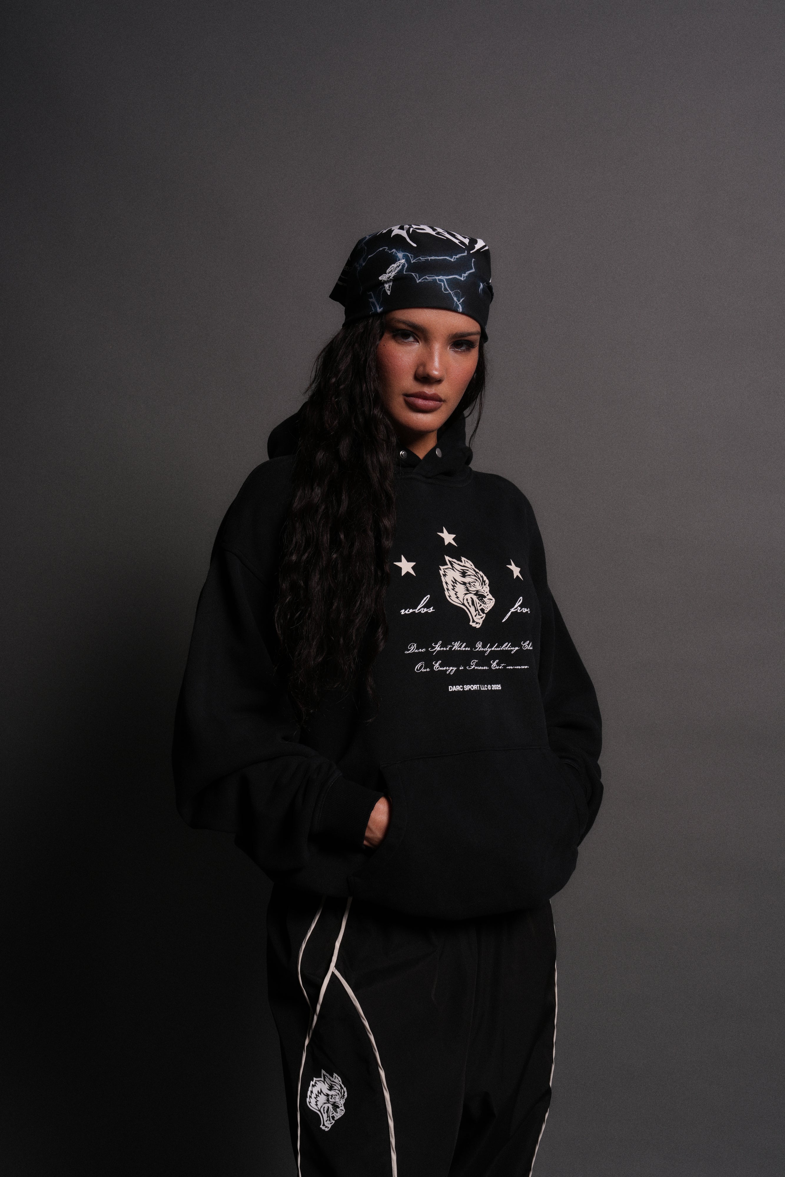 She's a Star Unisex "Pierce" Hoodie in Black Drift Wash