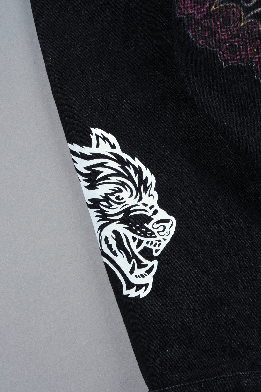 Nuestra Senora Cropped American Denim Jacket In Black