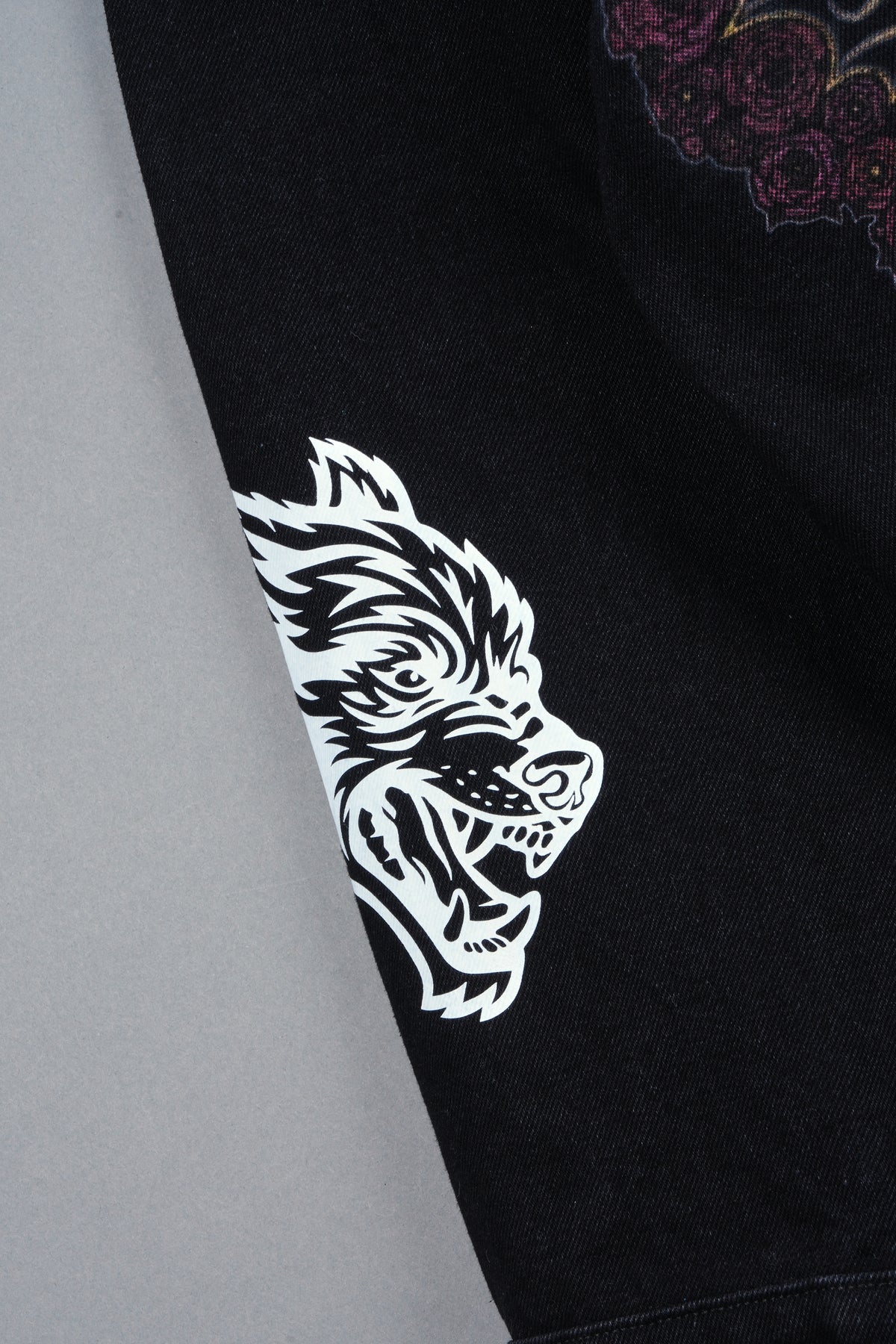 Nuestra Senora Cropped American Denim Jacket In Black