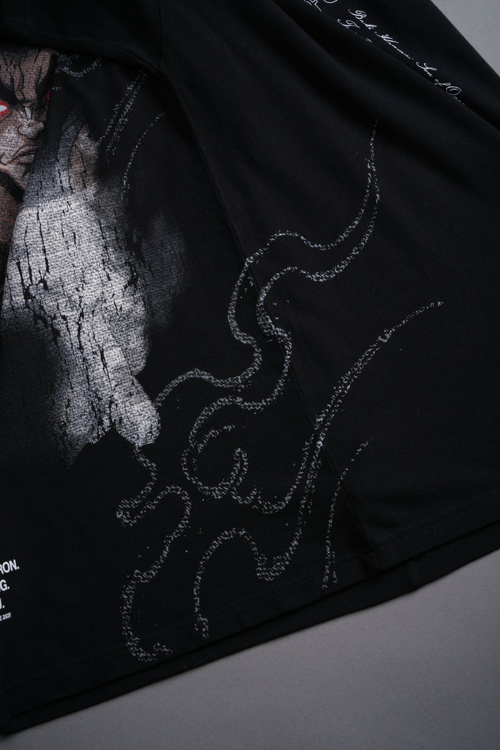 Yujiro Hanma "Side By Side" Series Premium Oversized Tee in Black