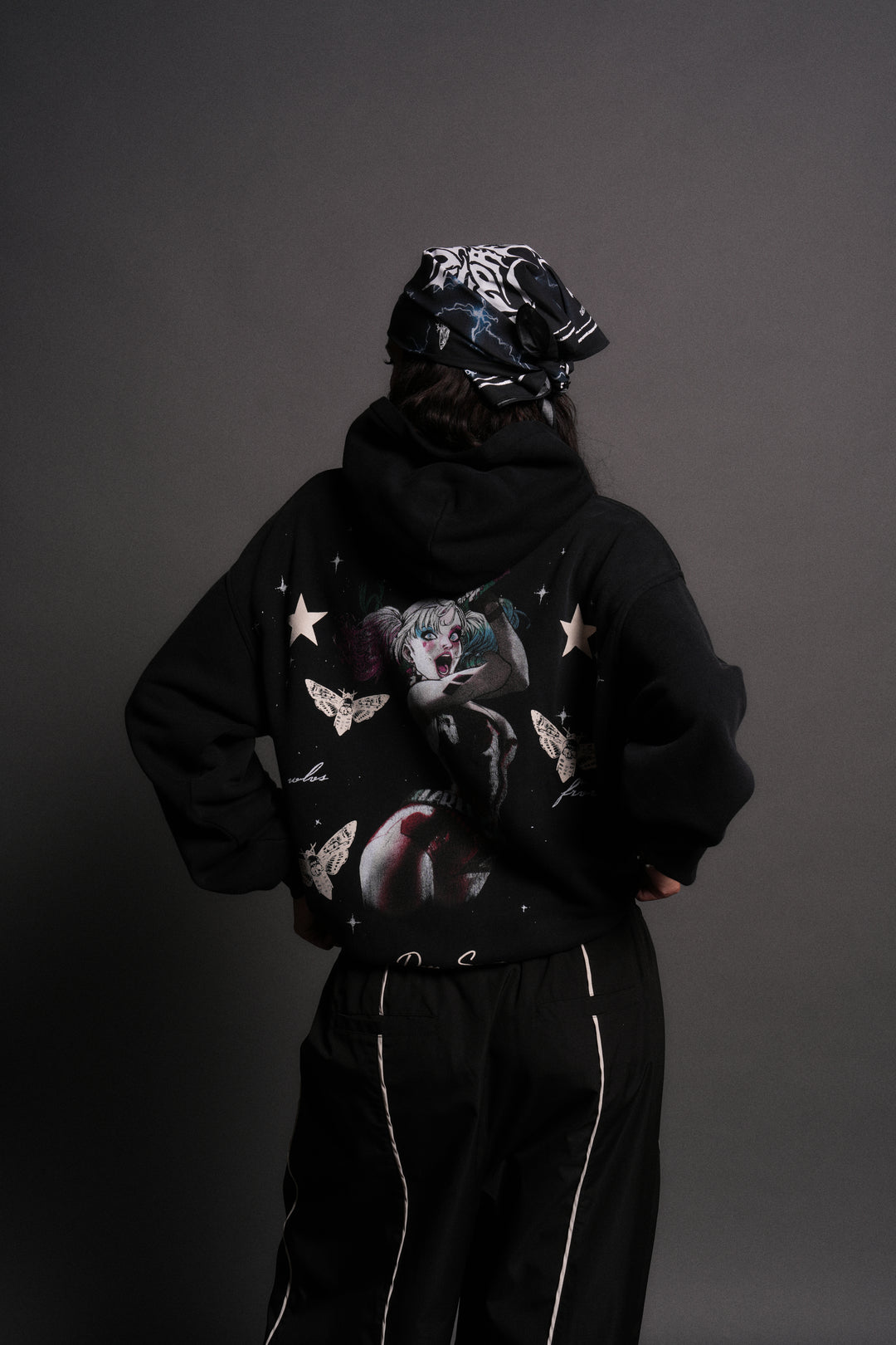 She's a Star Unisex "Pierce" Hoodie in Black Drift Wash