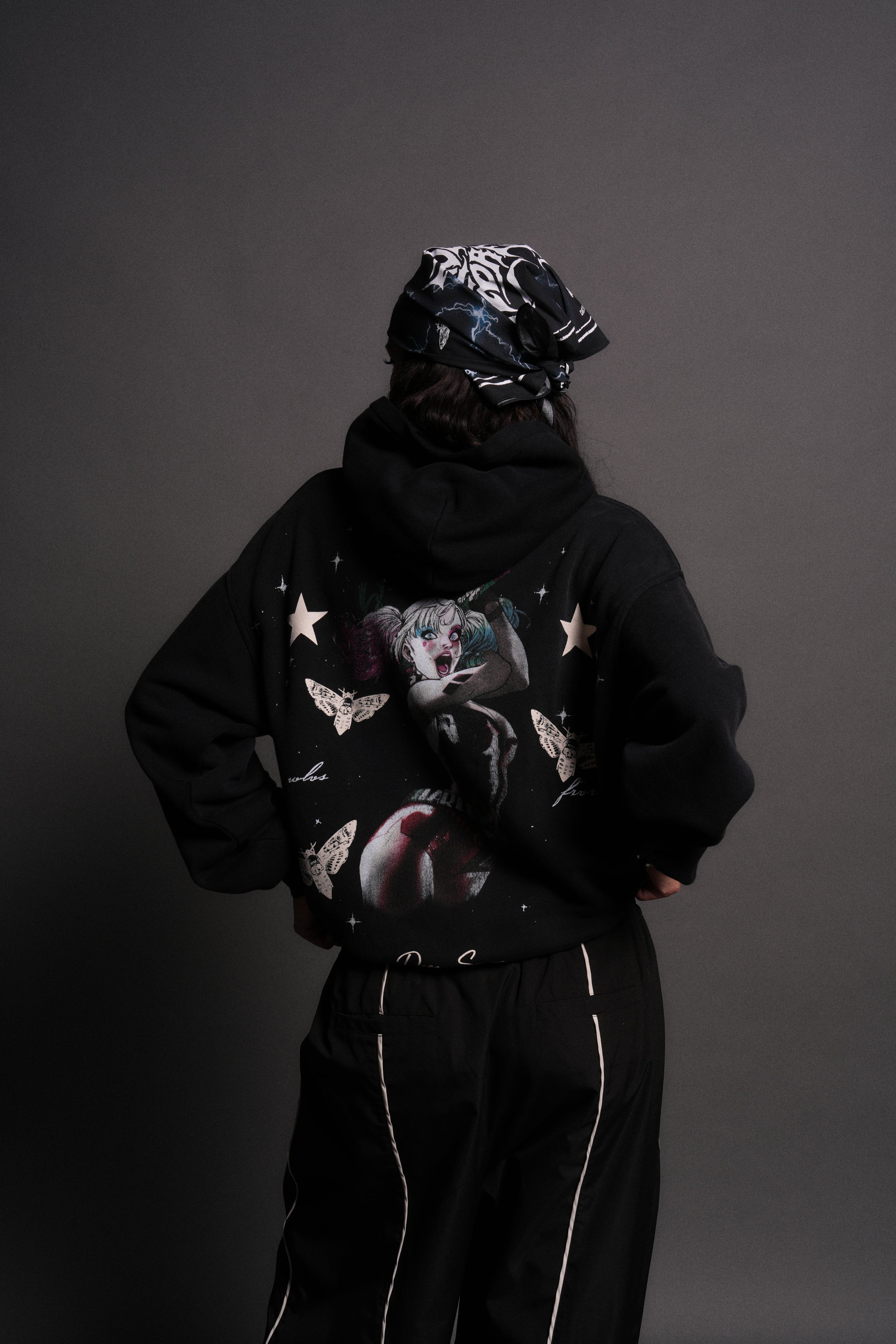 She's a Star Unisex "Pierce" Hoodie in Black Drift Wash