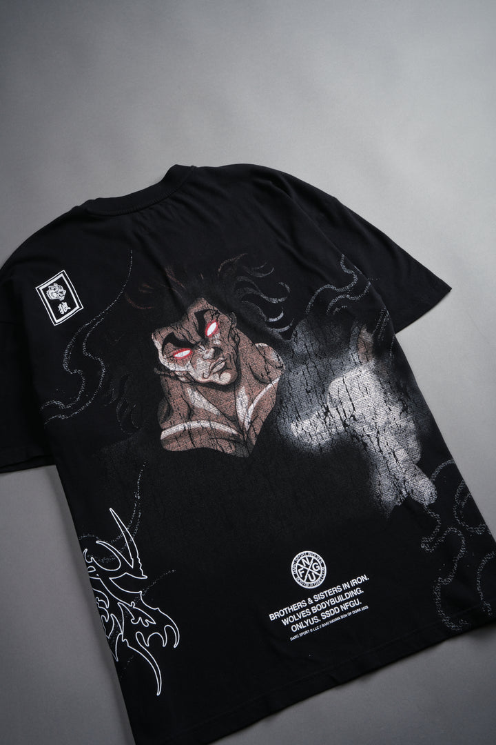 Yujiro Hanma "Side By Side" Series Premium Oversized Tee in Black