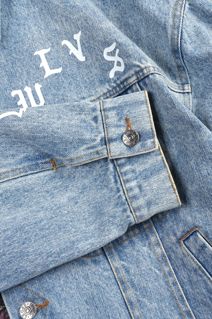 Nuestra Senora Cropped American Denim Jacket In Light Wash