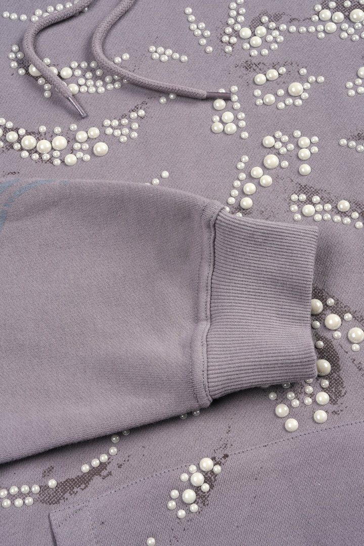 Bone Cage Bishop Hoodie In Pale Gray