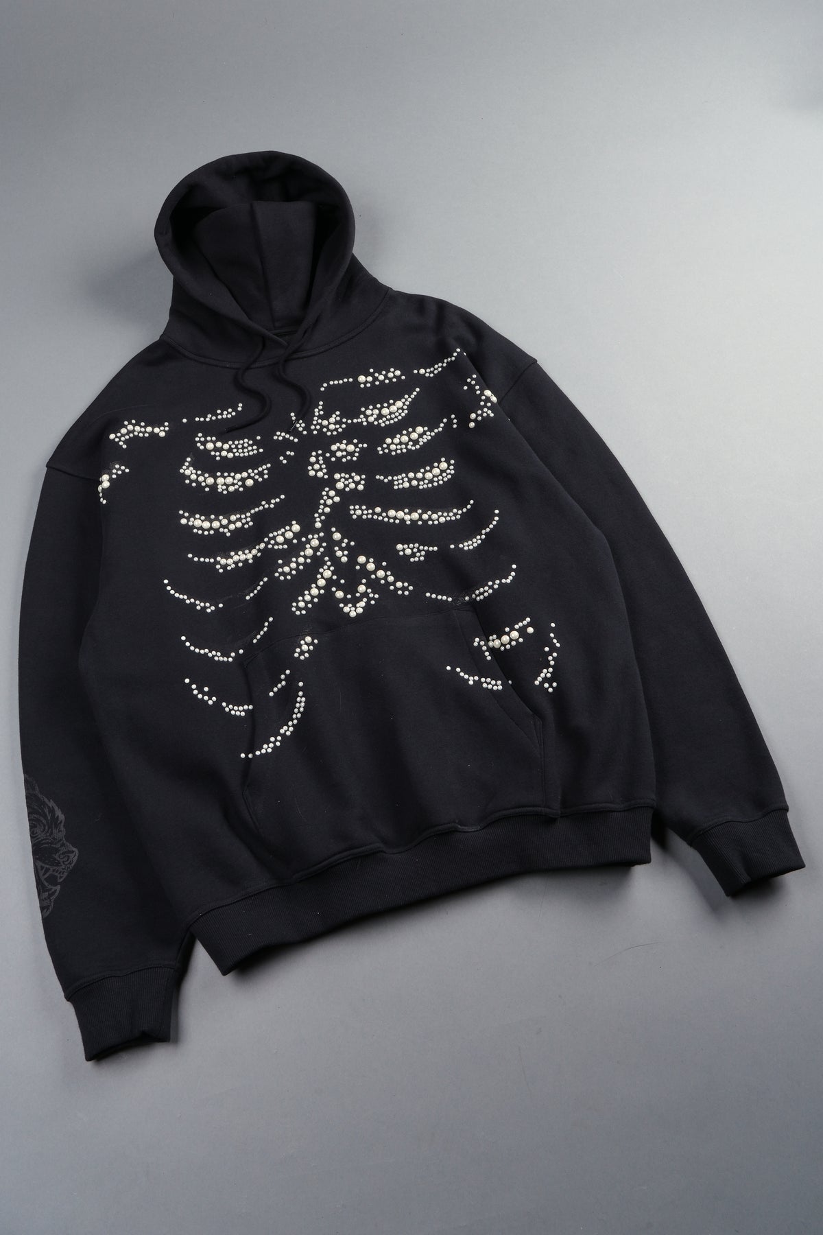 Bone Cage Bishop Hoodie In Black