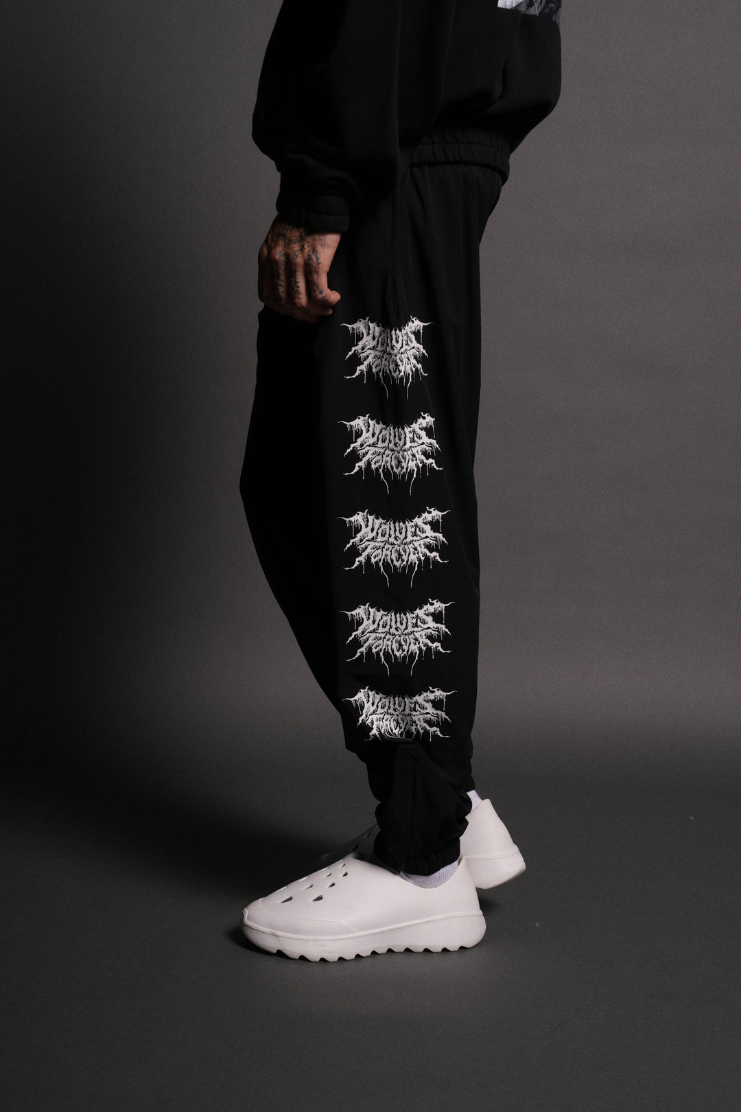 Shadow Hybrid Nylon Track Pants in Black