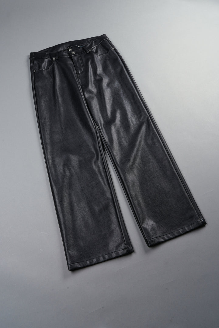 Wolf Pyramid Axel Low Rise Leather Pant In Black