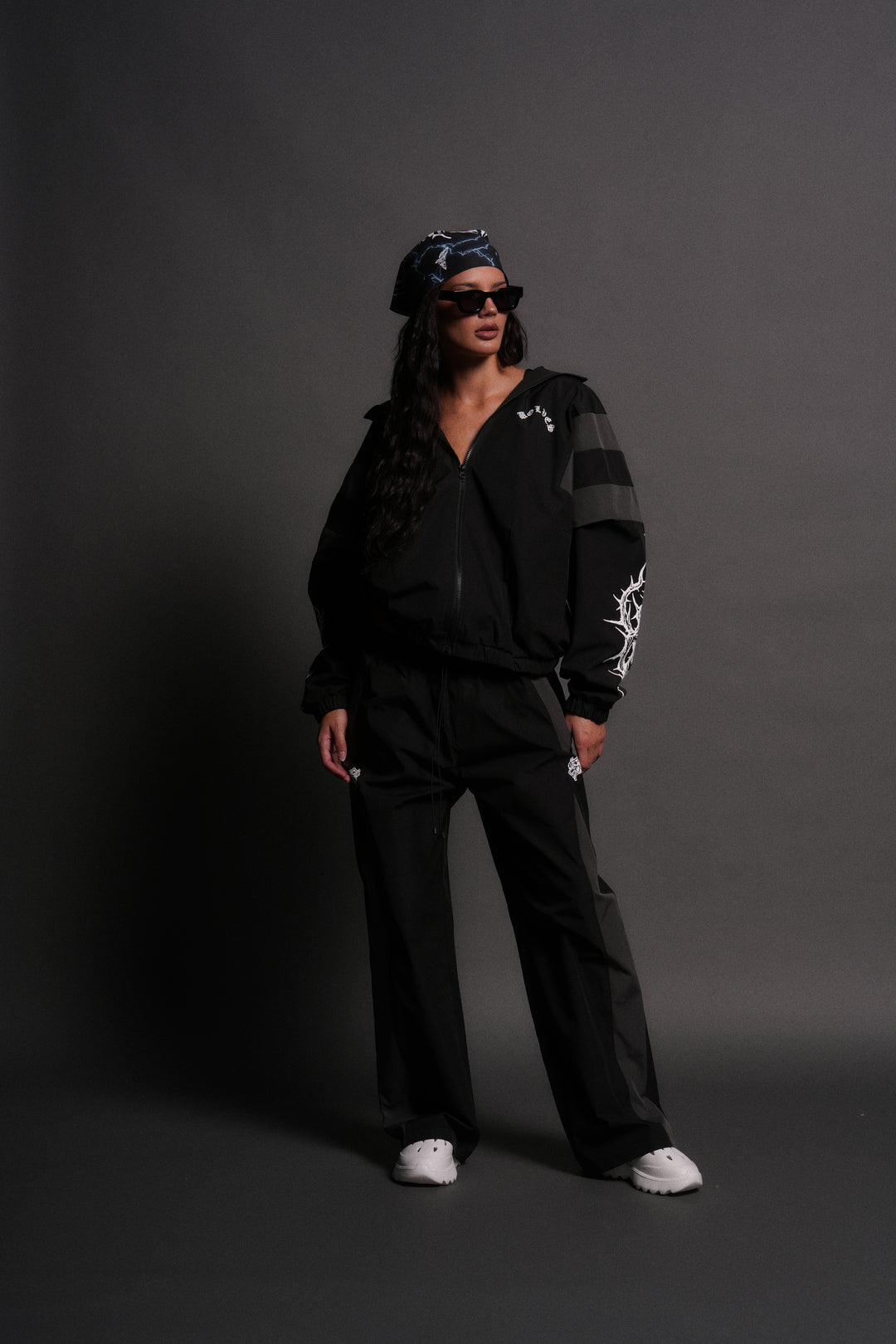 Thorns Brolic Unisex Track Jacket in Black/Wolf Gray