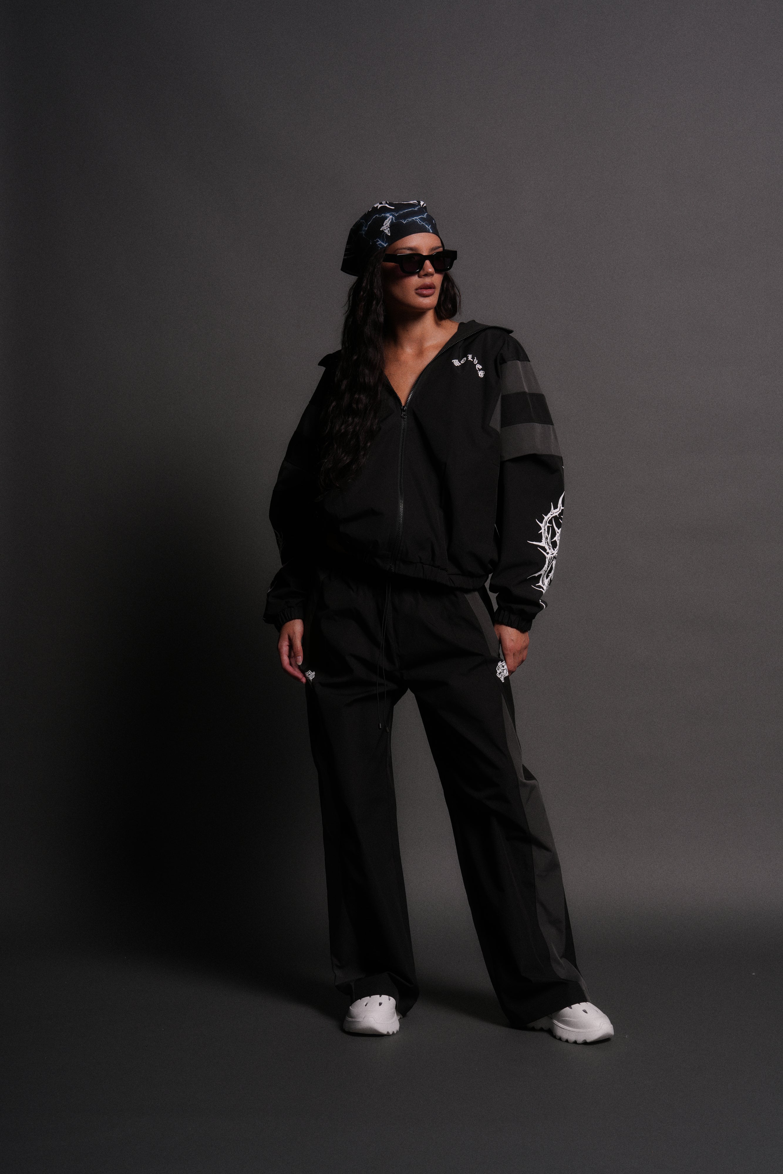 Thorns Brolic Unisex Track Jacket in Black/Wolf Gray