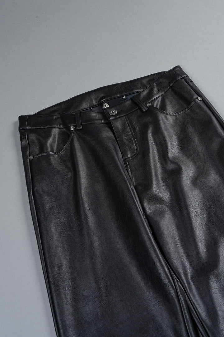 Wolf Pyramid Axel Low Rise Leather Pant In Black