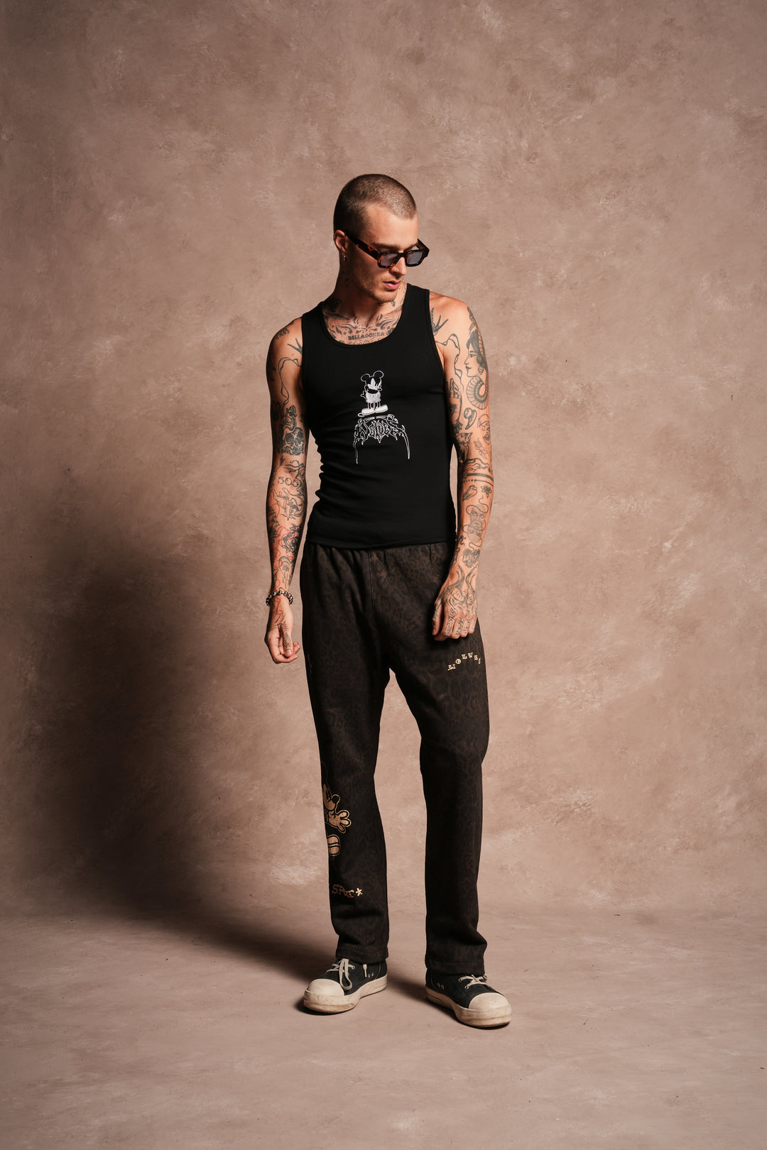 Mickey Mouse OnlyUs Ribbed Tank V2 in Black