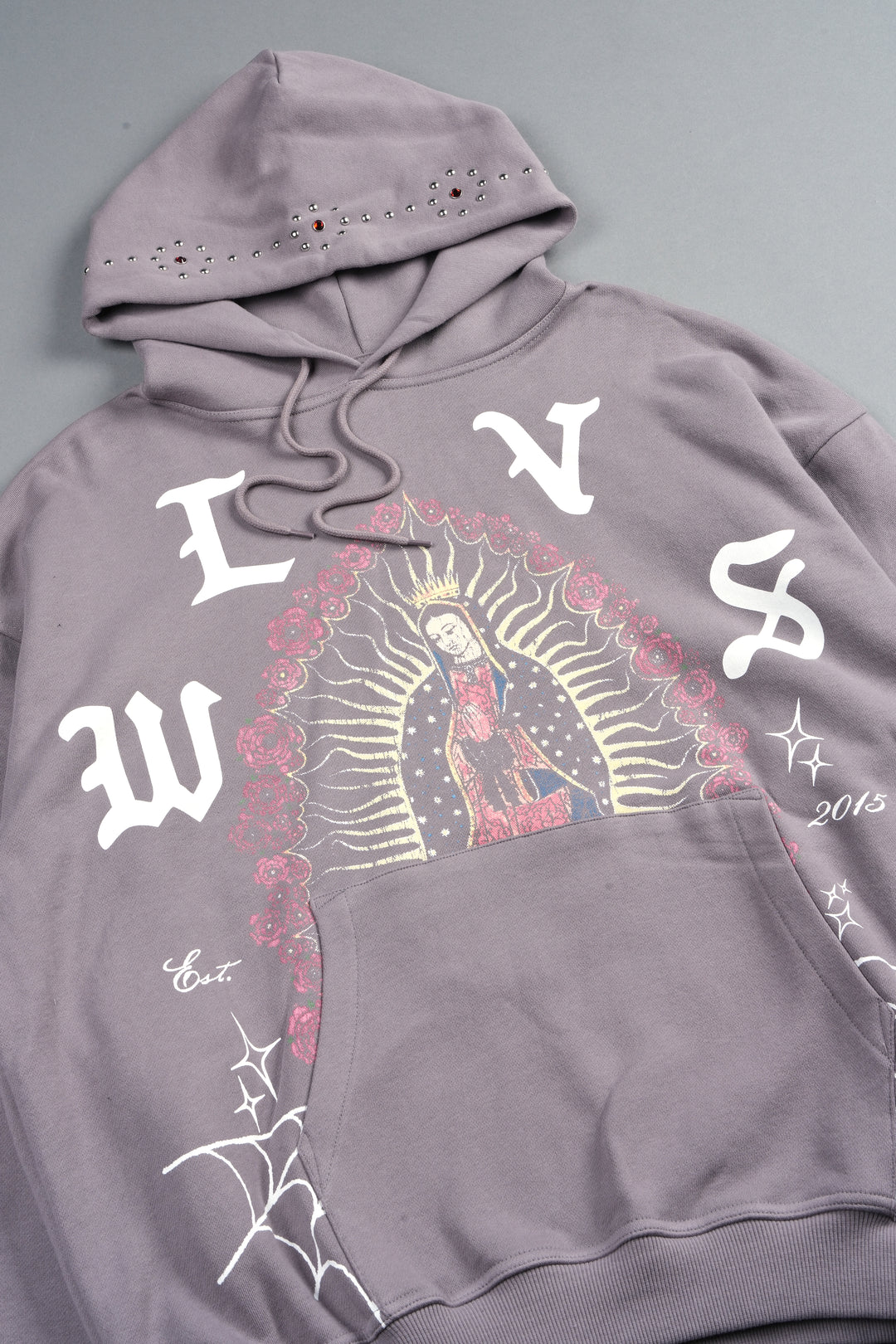 Dama De Las Rosas Bishop Hoodie In Pale Gray