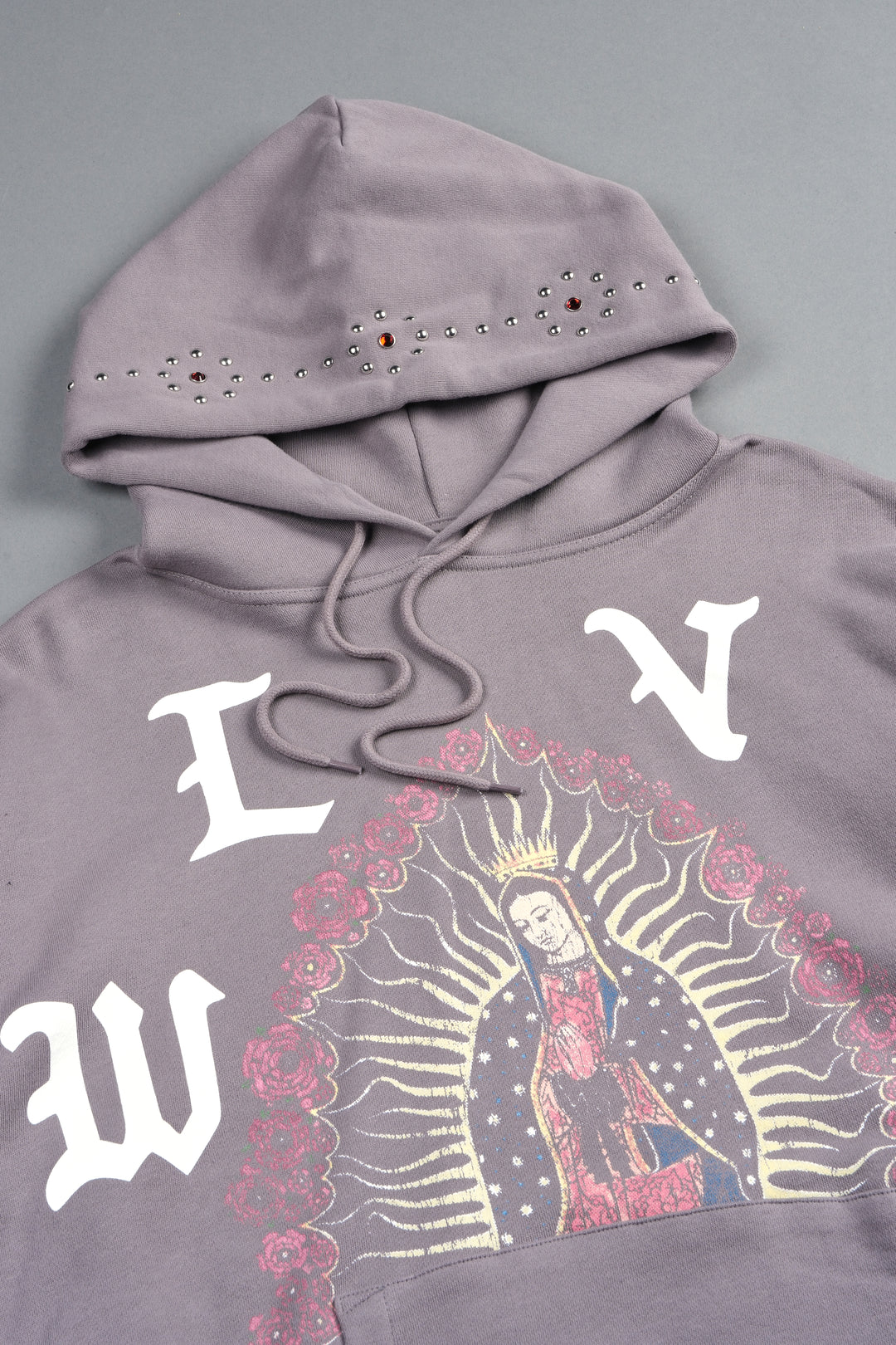 Dama De Las Rosas Bishop Hoodie In Pale Gray