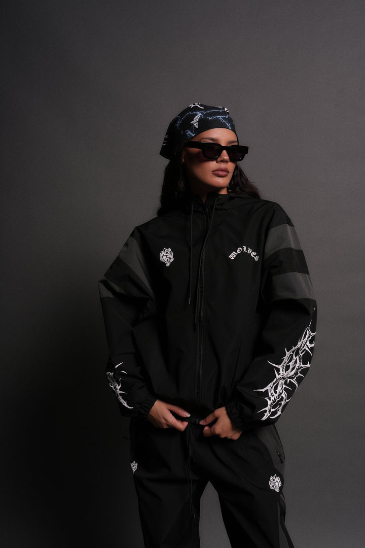 Thorns Brolic Unisex Track Jacket in Black/Wolf Gray