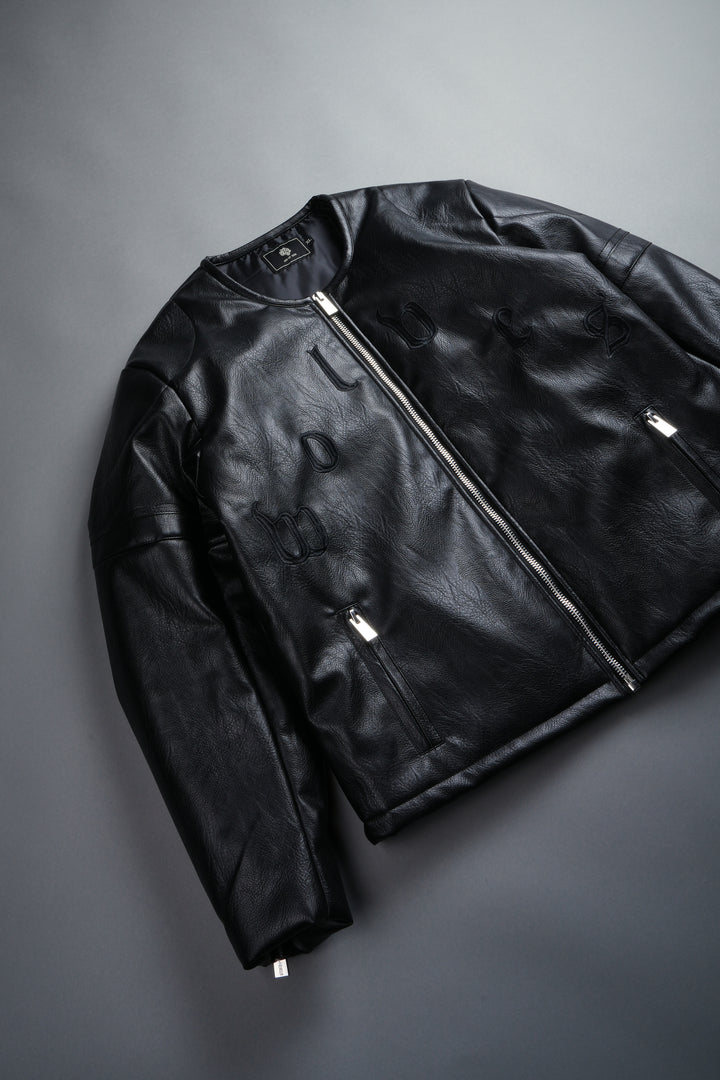 Wolves Pyramid Jesse Biker Jacket in Black