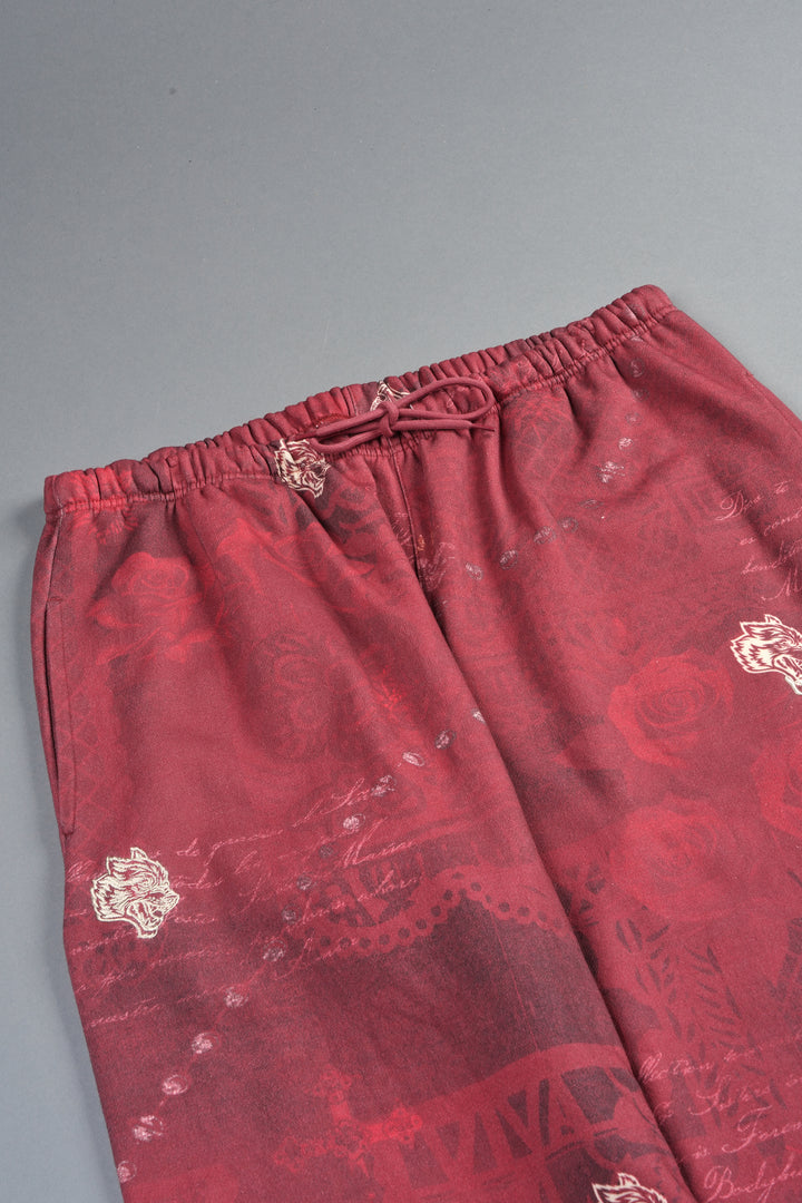 Wolves Pyramid Lightweight Lounger Sweat Pants In Rosas De Sangre
