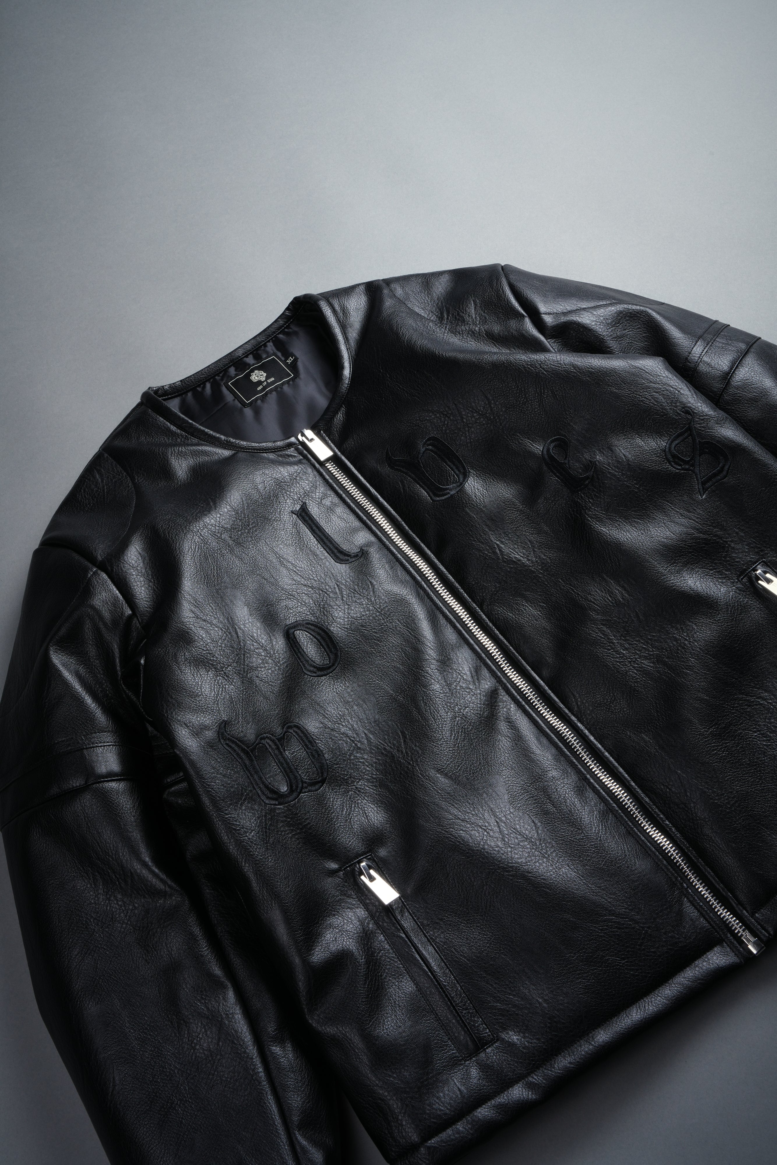 Wolves Pyramid Jesse Biker Jacket in Black