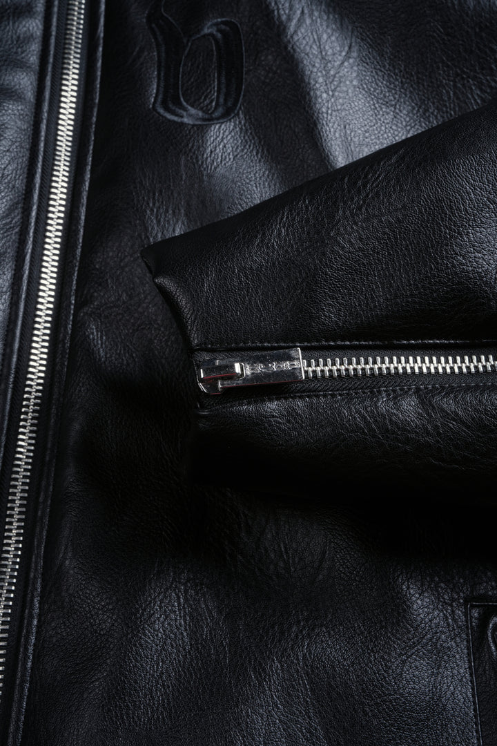 Wolves Pyramid Jesse Biker Jacket in Black