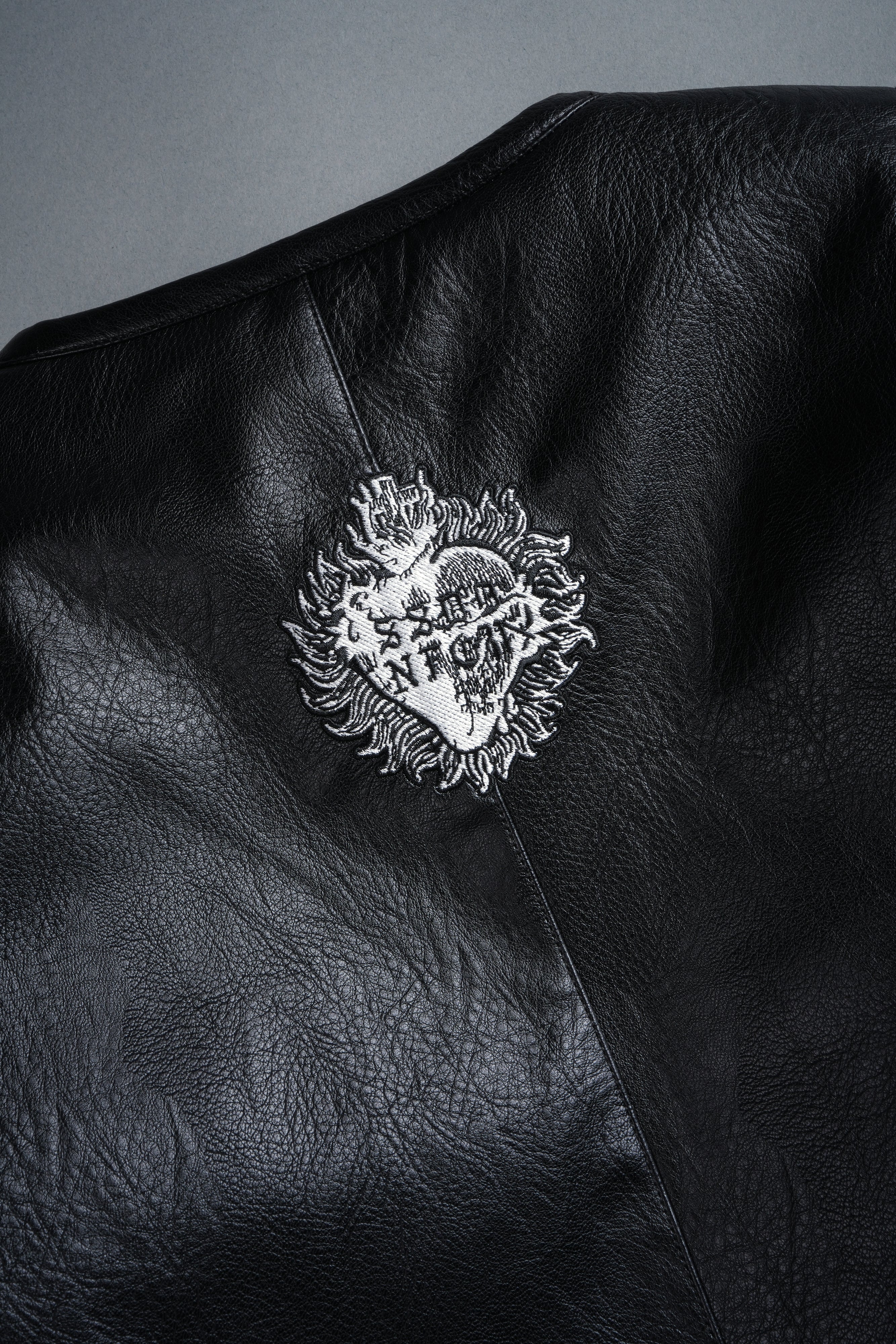 Wolves Pyramid Jesse Biker Jacket in Black