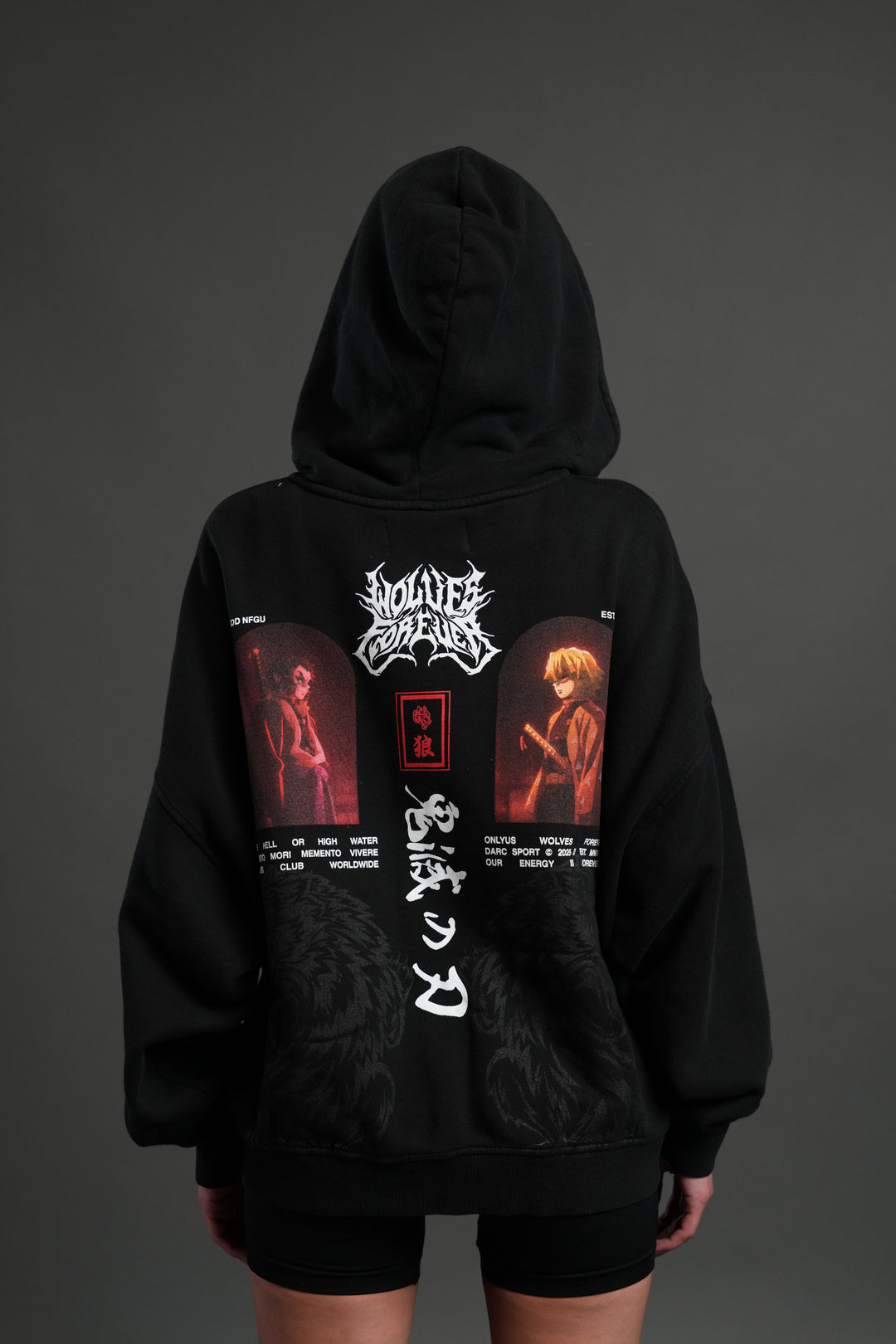 Stand-Off Vex Double Zip Hoodie in Black