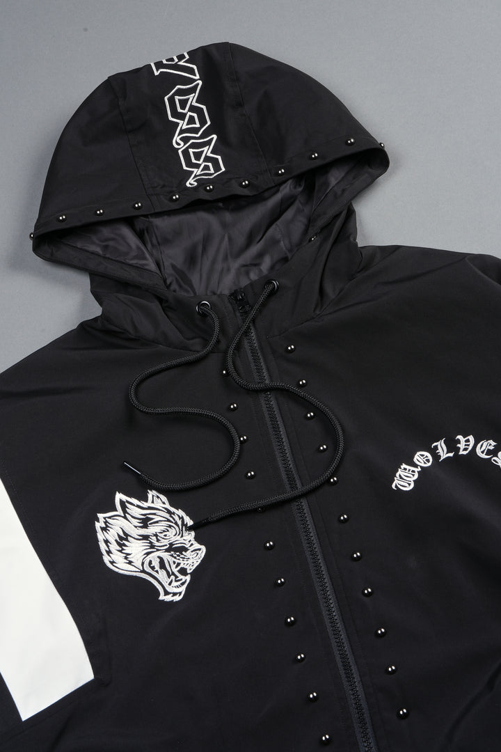 Lobo Chopper Brolic Track Jacket In Black/Cherry Red