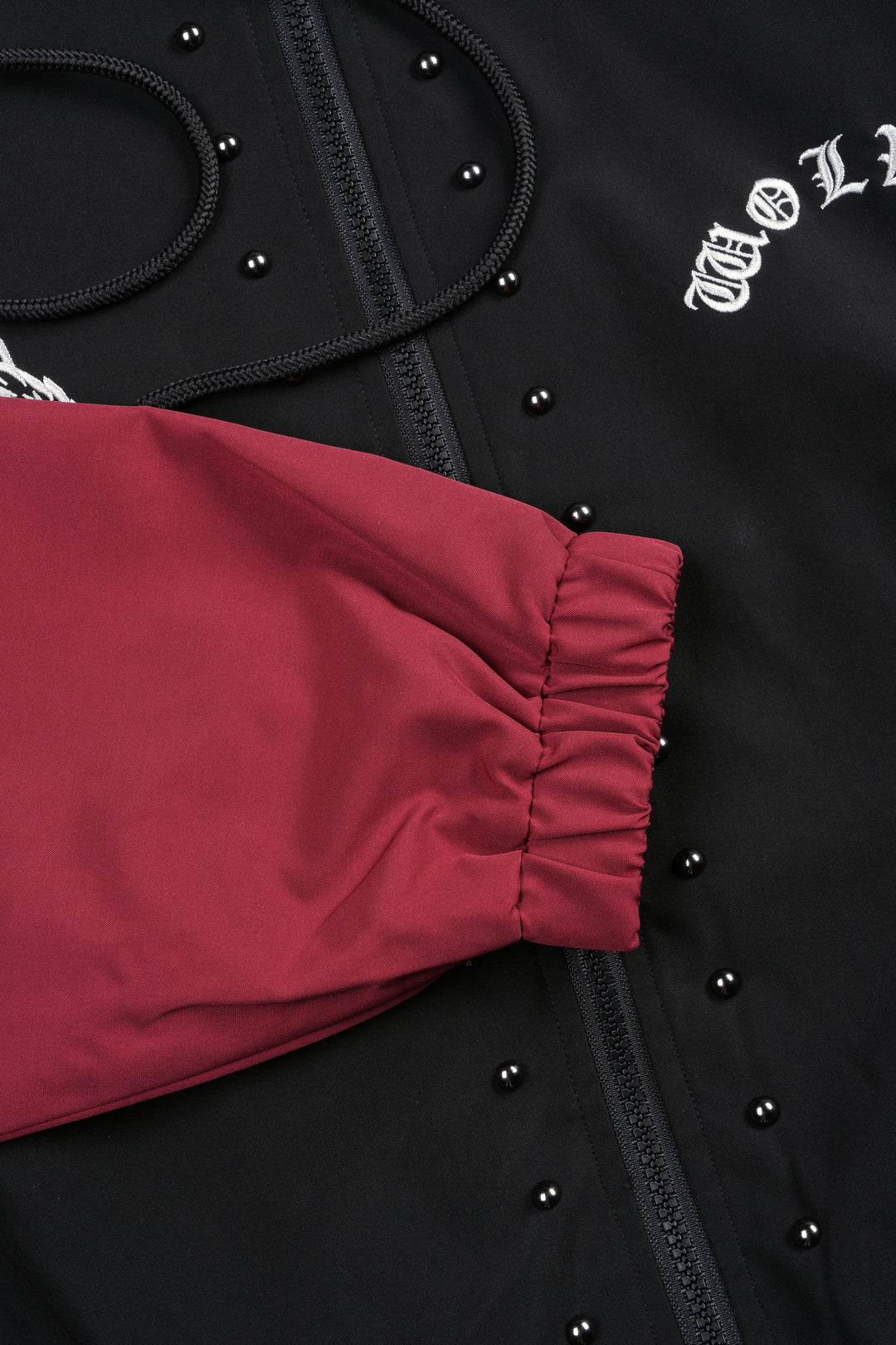 Lobo Chopper Brolic Track Jacket In Black/Cherry Red