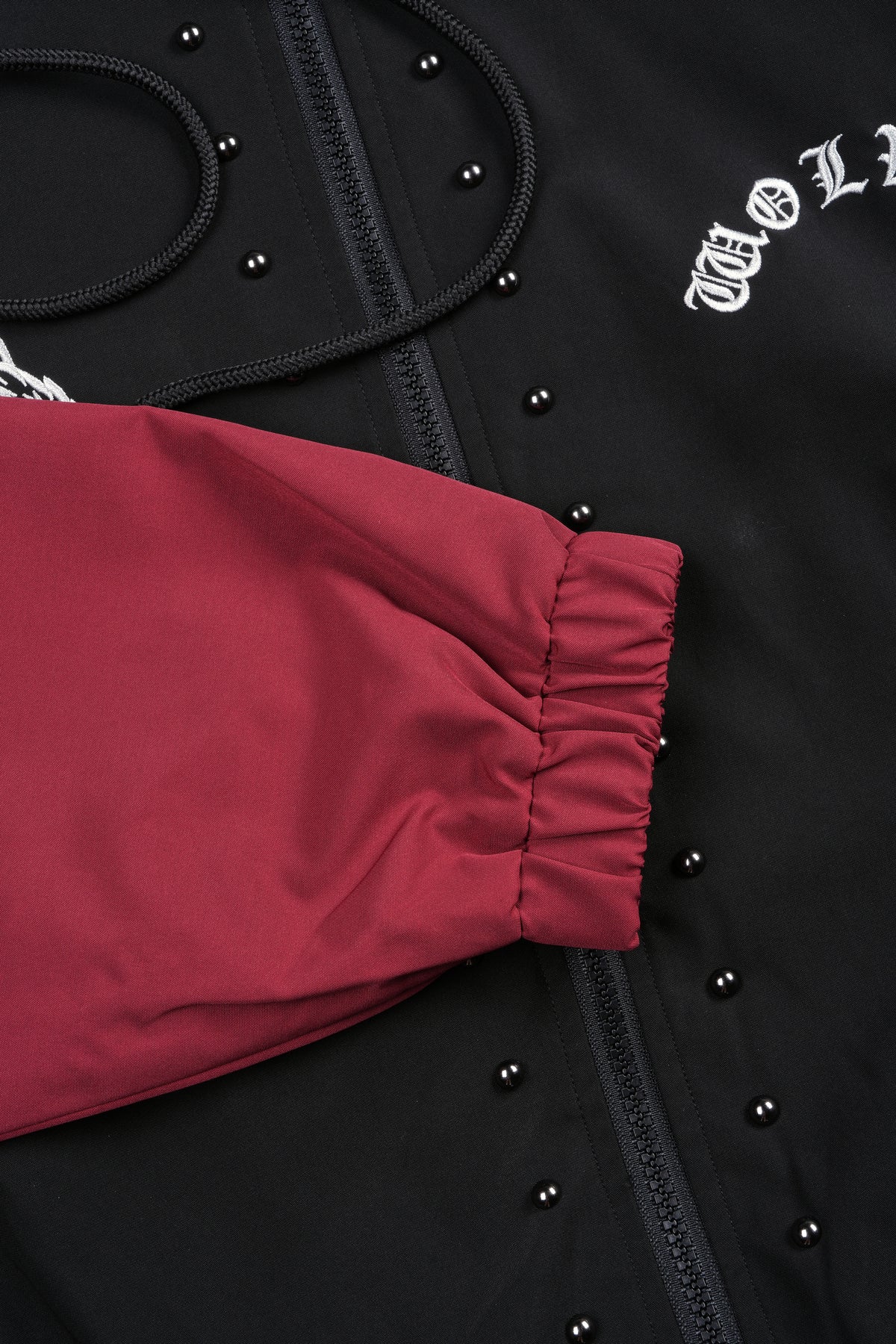 Lobo Chopper Brolic Track Jacket In Black/Cherry Red