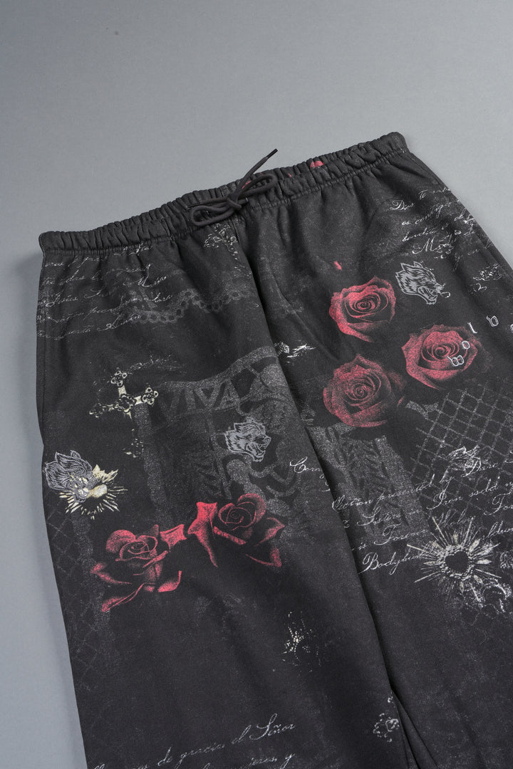 Wolves Pyramid Lightweight Lounger Sweat Pants In Rosas Del Corazon