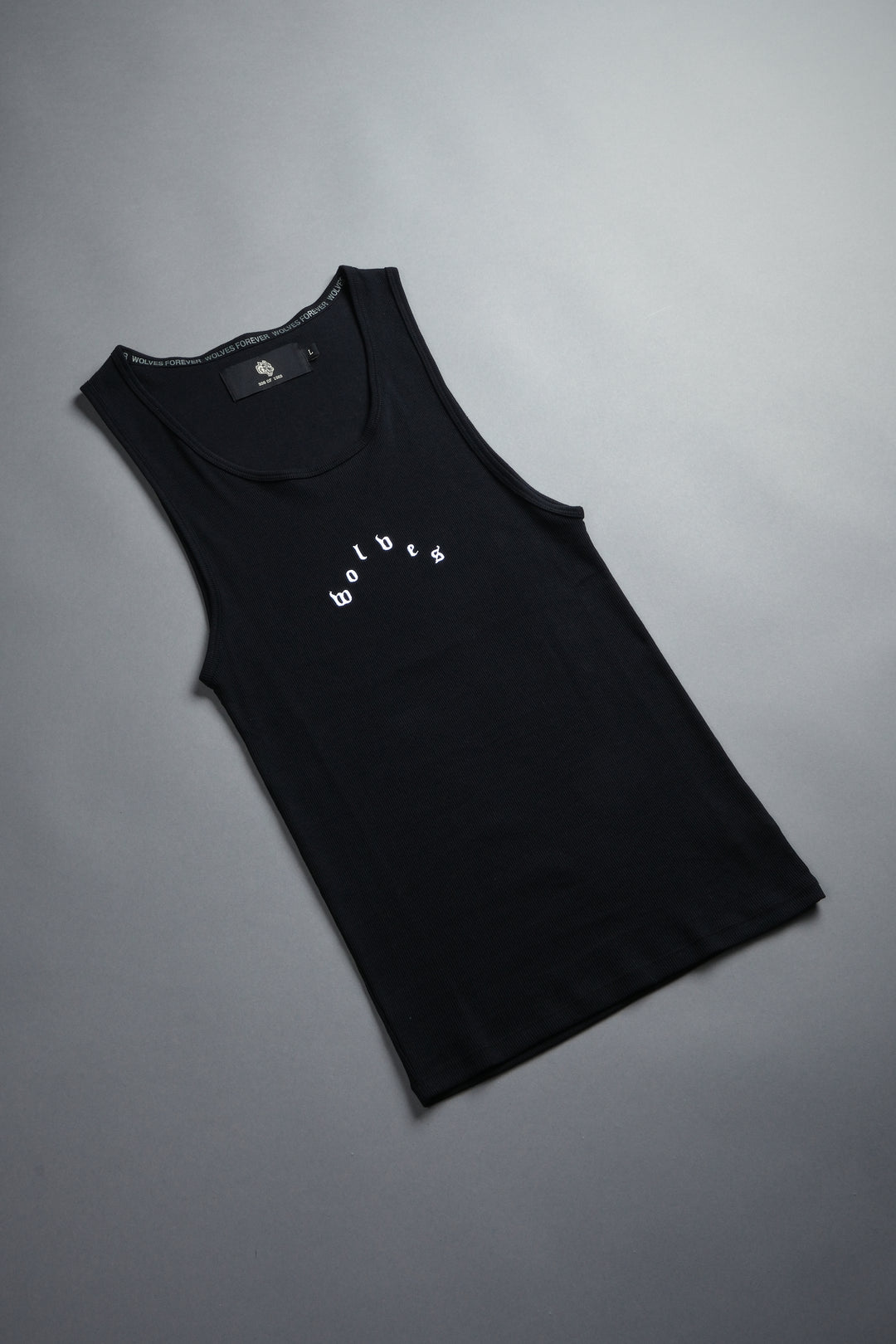 Wolves Pyramid Ribbed Tank V2 in Black