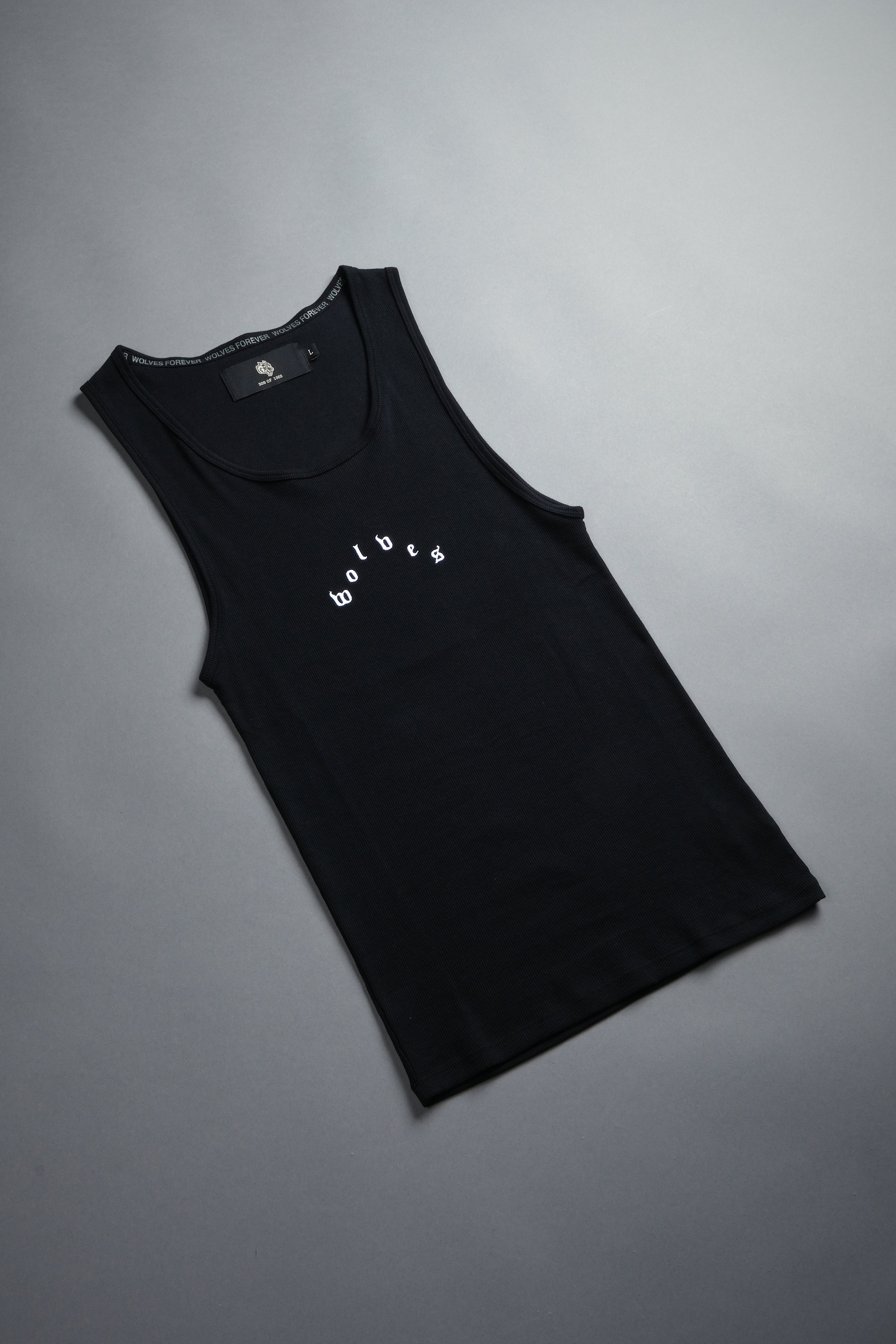 Wolves Pyramid Ribbed Tank V2 in Black