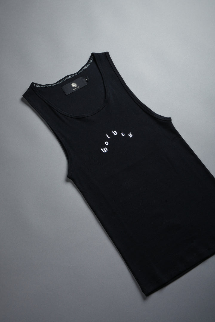 Wolves Pyramid Ribbed Tank V2 in Black