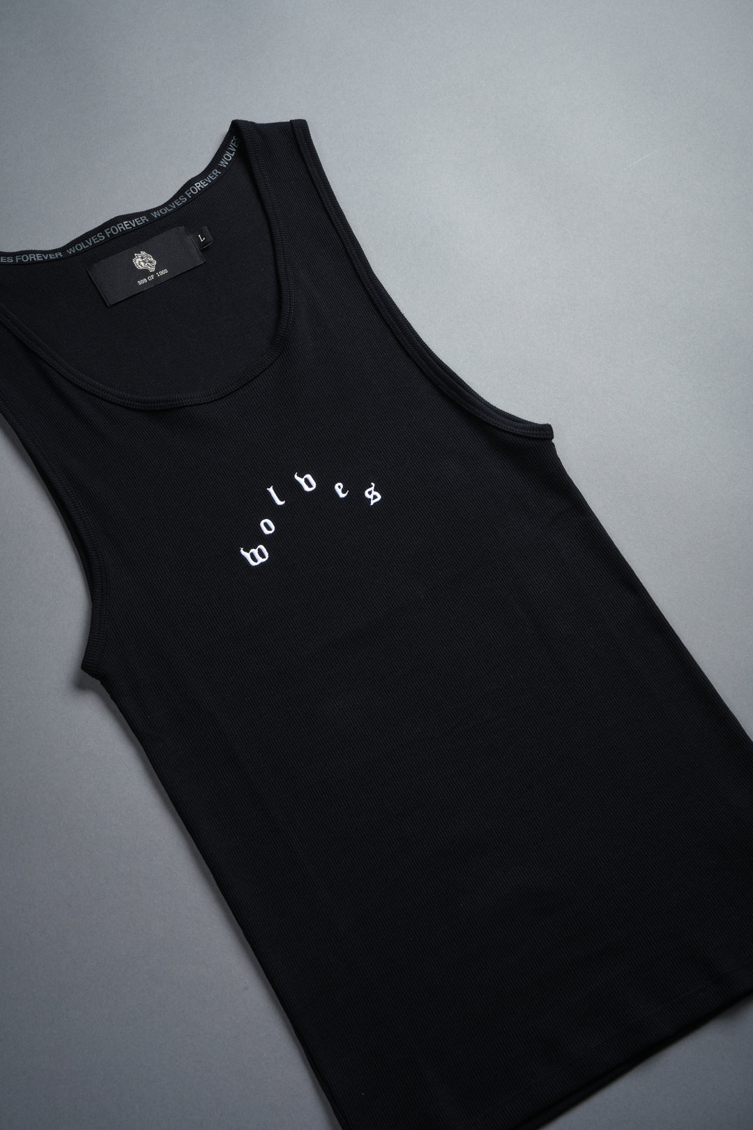 Wolves Pyramid Ribbed Tank V2 in Black