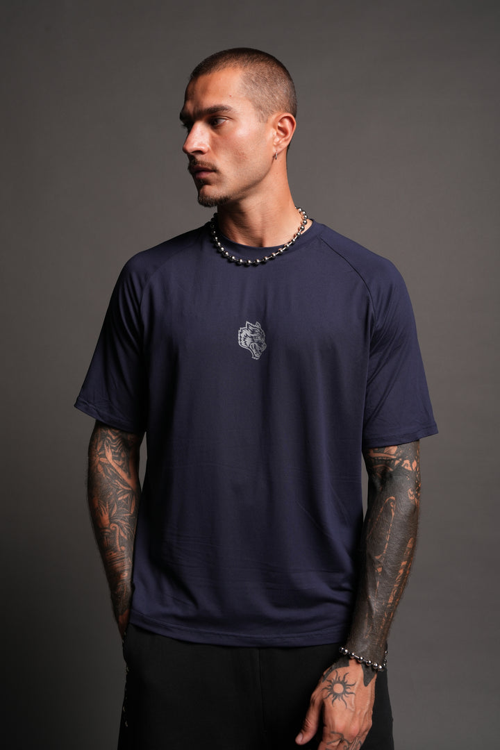 Pyramid V3 Dry Wolf Raglan Ss Tee In Navy