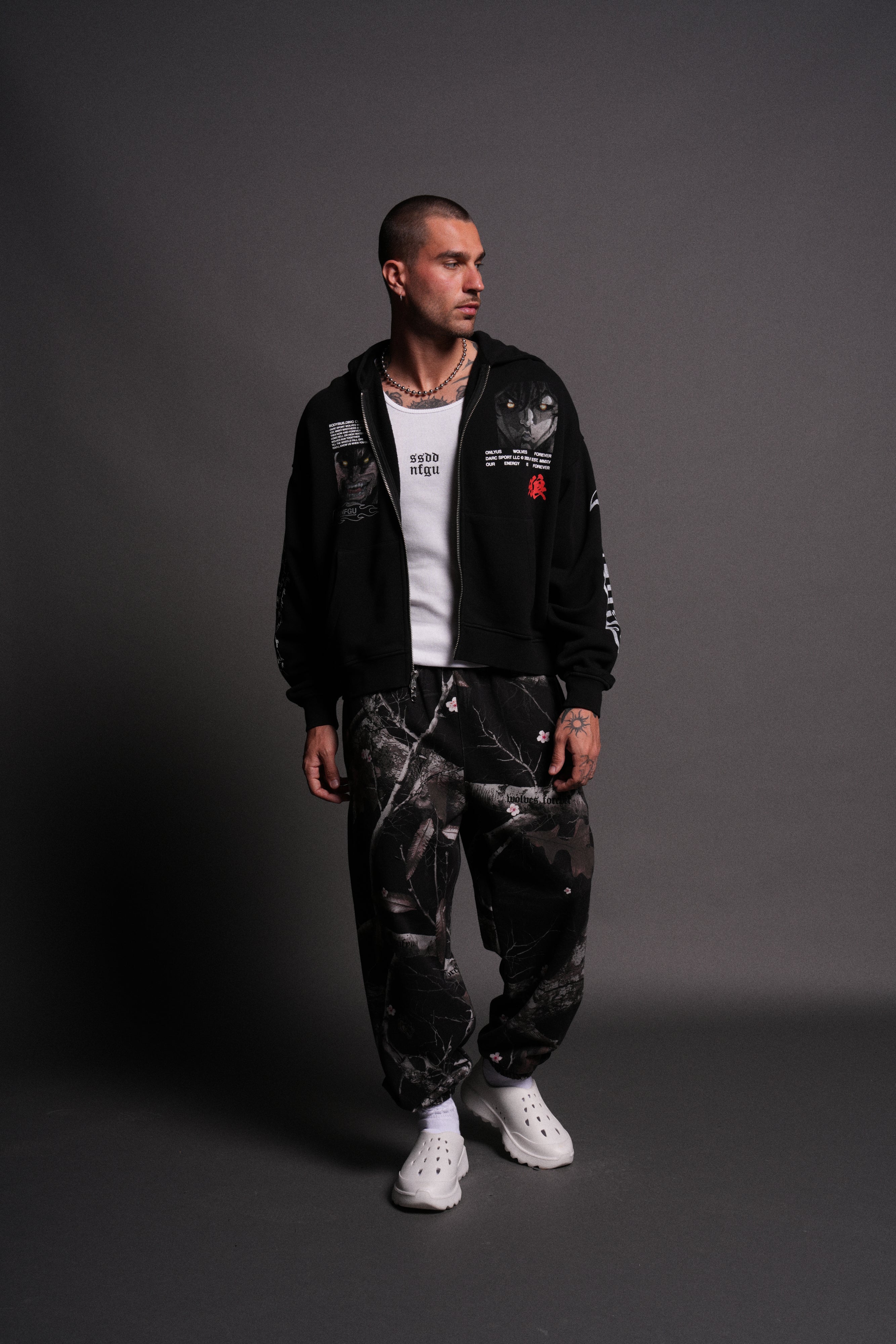 Hanma Legacy Darco Double Zip Hoodie in Black