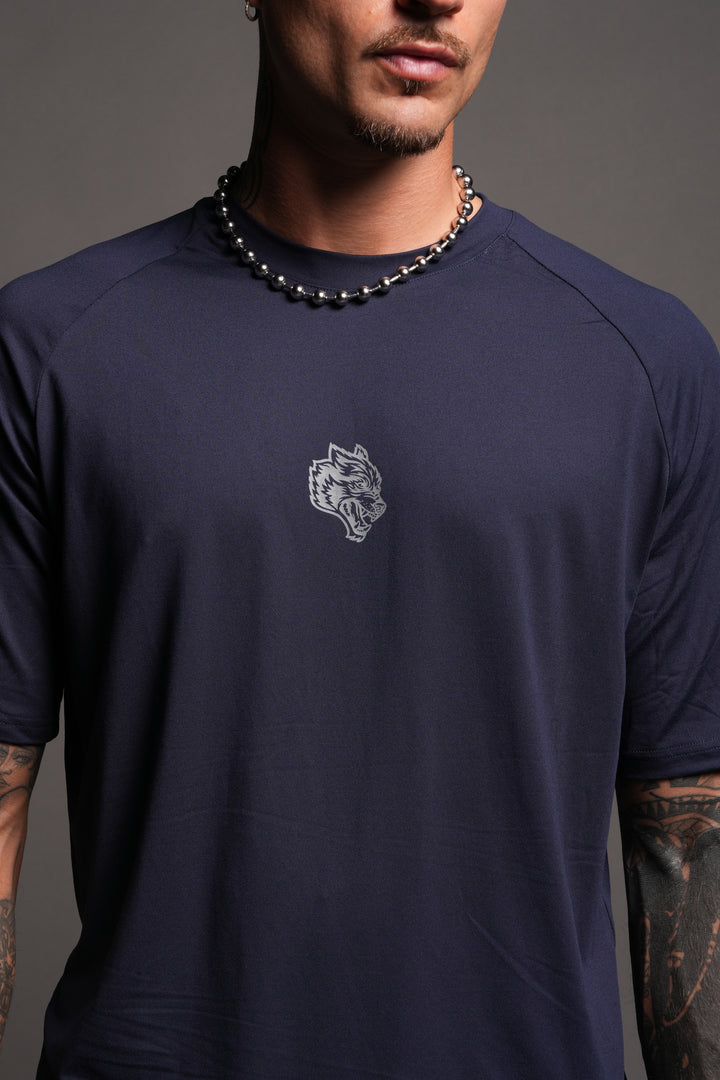 Pyramid V3 Dry Wolf Raglan Ss Tee In Navy