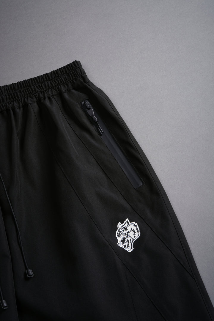 Dual Wolf Chopper Brolic Unisex Track Pants in Black/Black